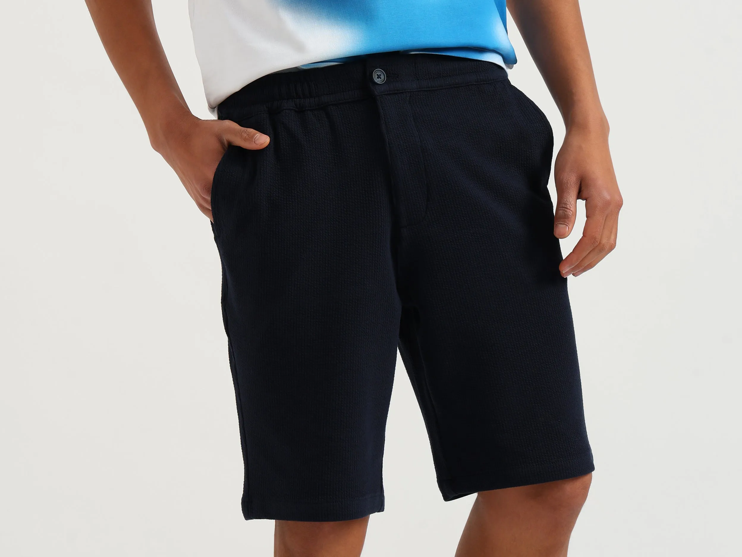 Textured Comfort Fit Cordinate Shorts