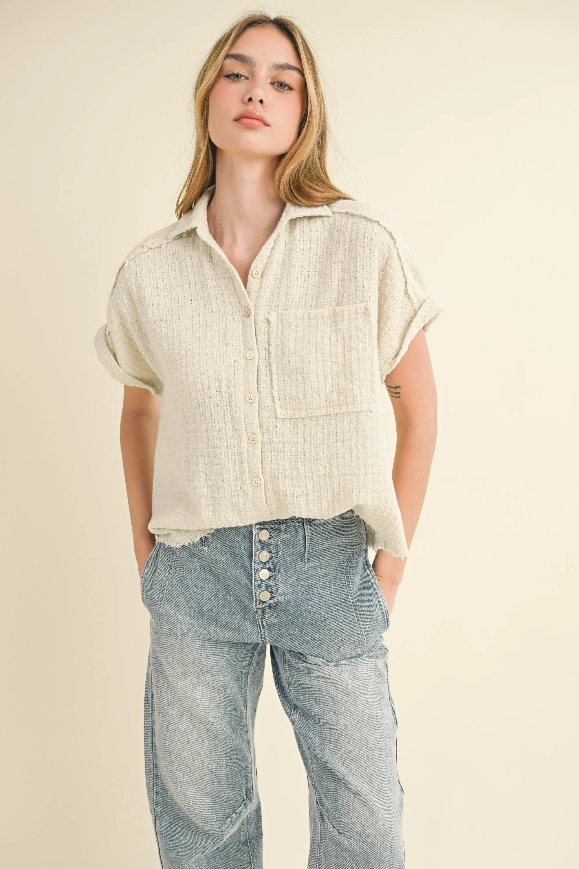 Textured Gauze Top