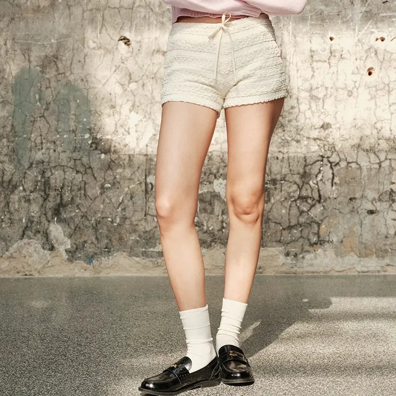 Textured Ruffled Shorts