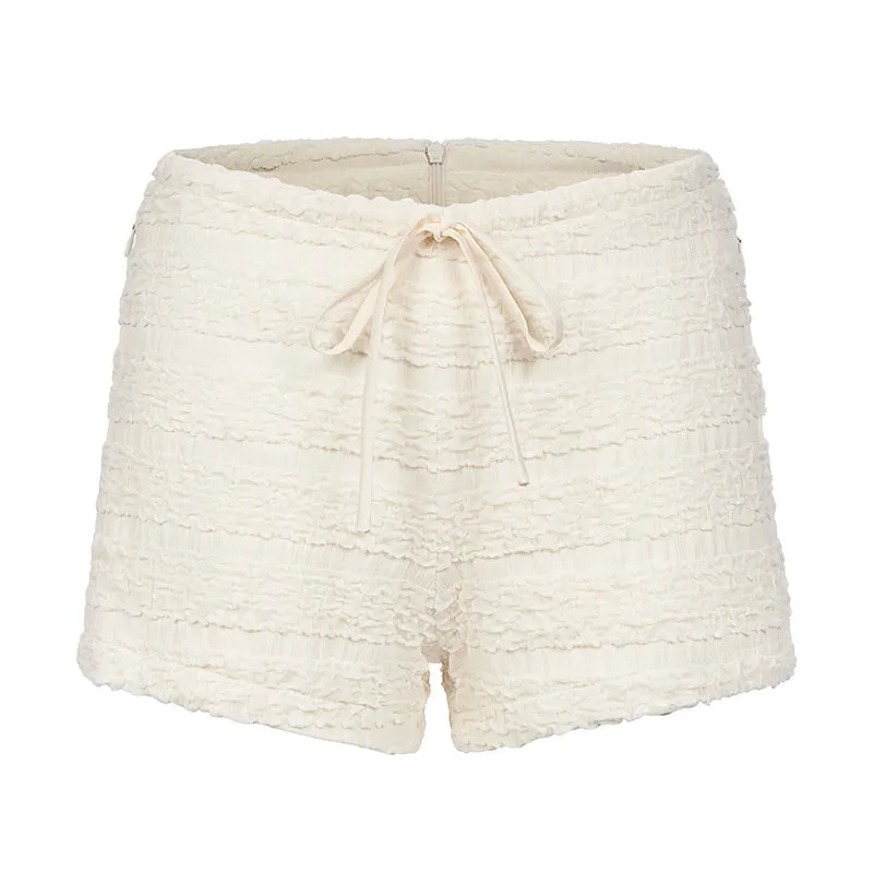 Textured Ruffled Shorts