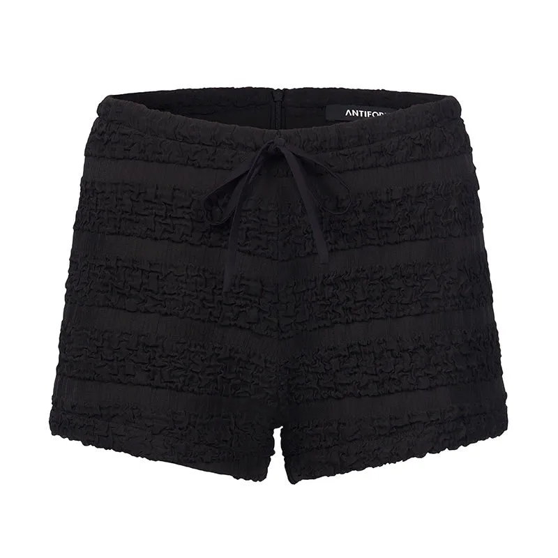 Textured Ruffled Shorts