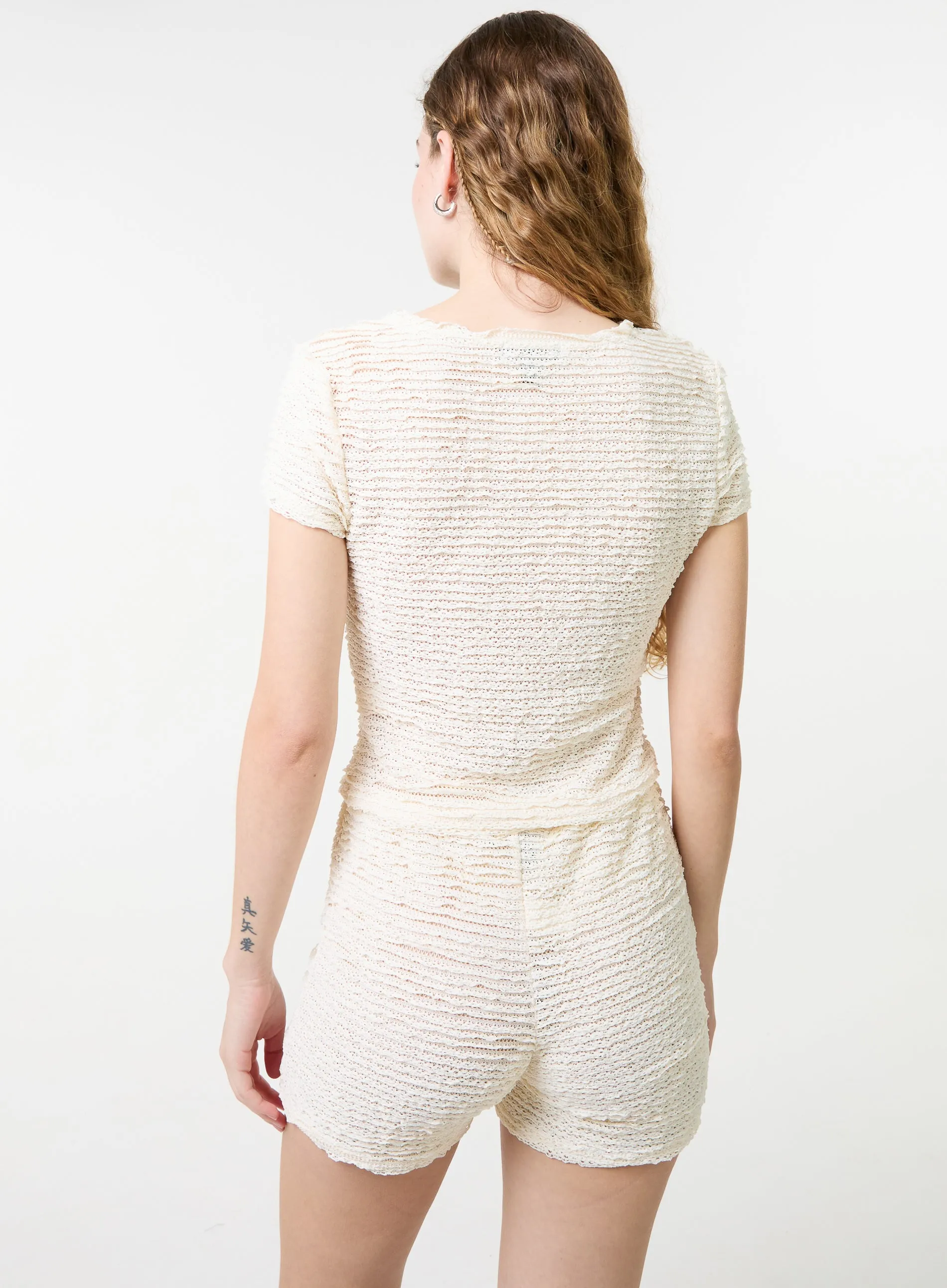Textured Stretch Jersey Top