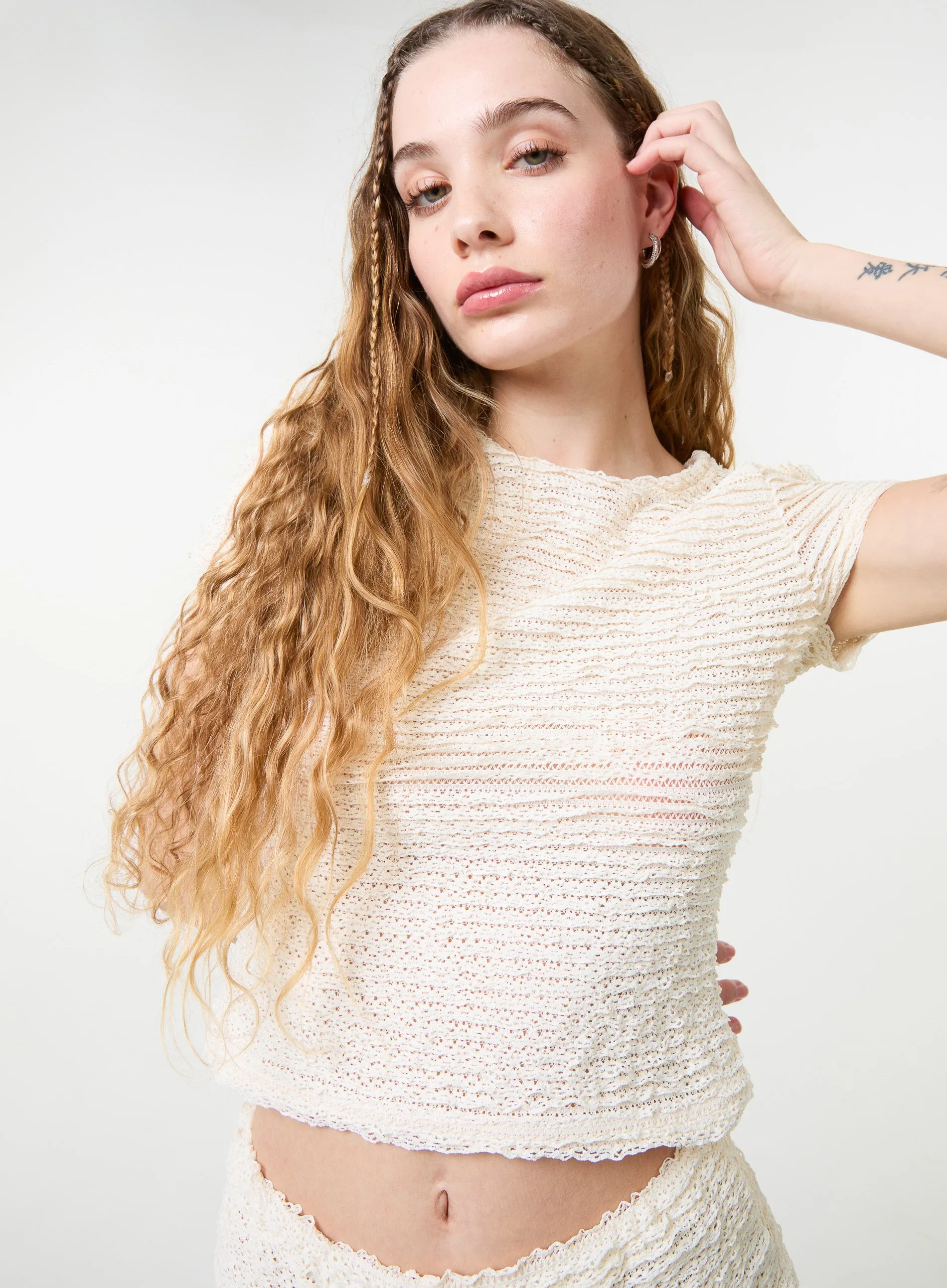 Textured Stretch Jersey Top