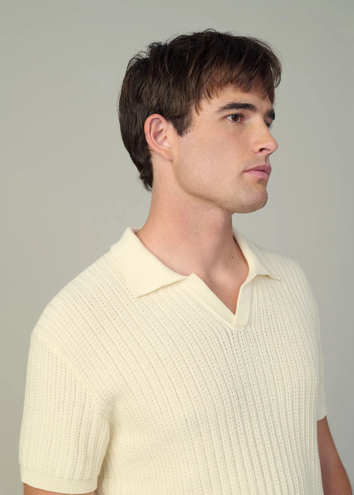 TEXTURED SWEATER POLO