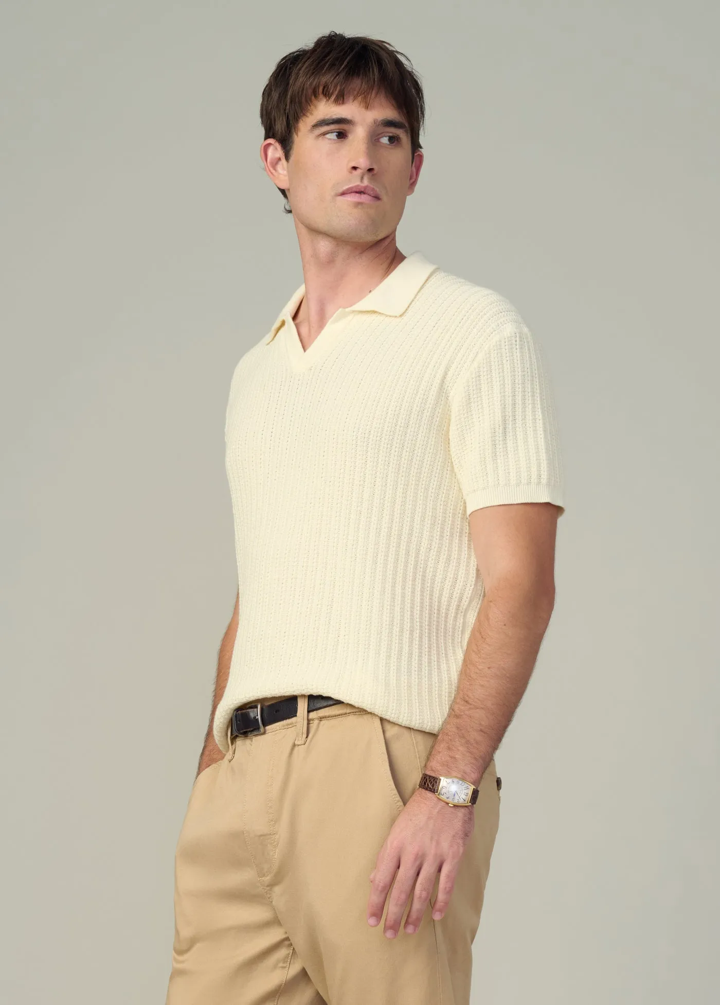 TEXTURED SWEATER POLO