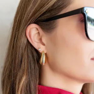 Textured Teardrop Earring