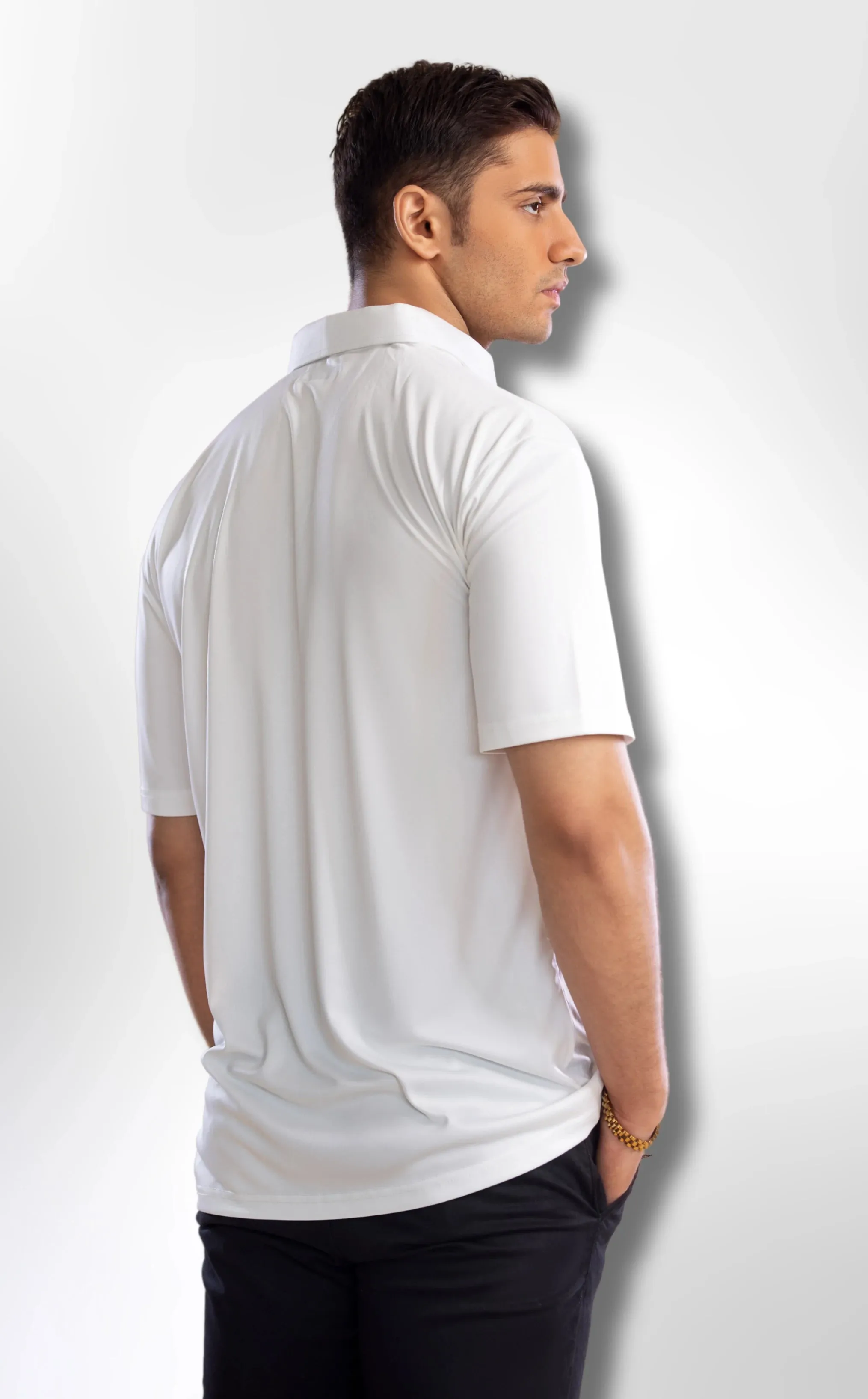 The Dressy Polo Oxford Spread Collar White
