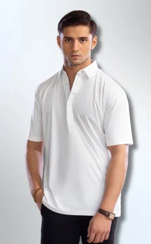 The Dressy Polo Oxford Spread Collar White