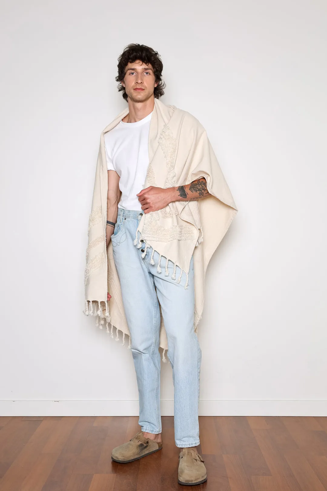 The Freya Boho Textured Throw | Natural
