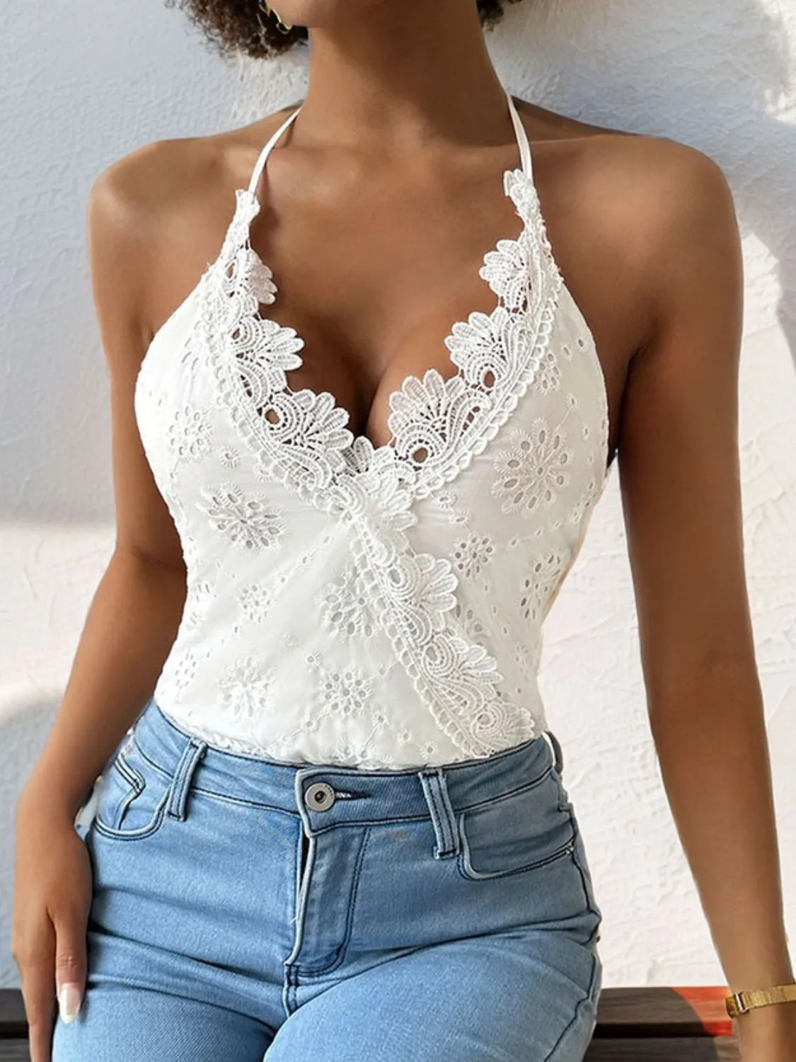 The Lace Halter Bodysuit