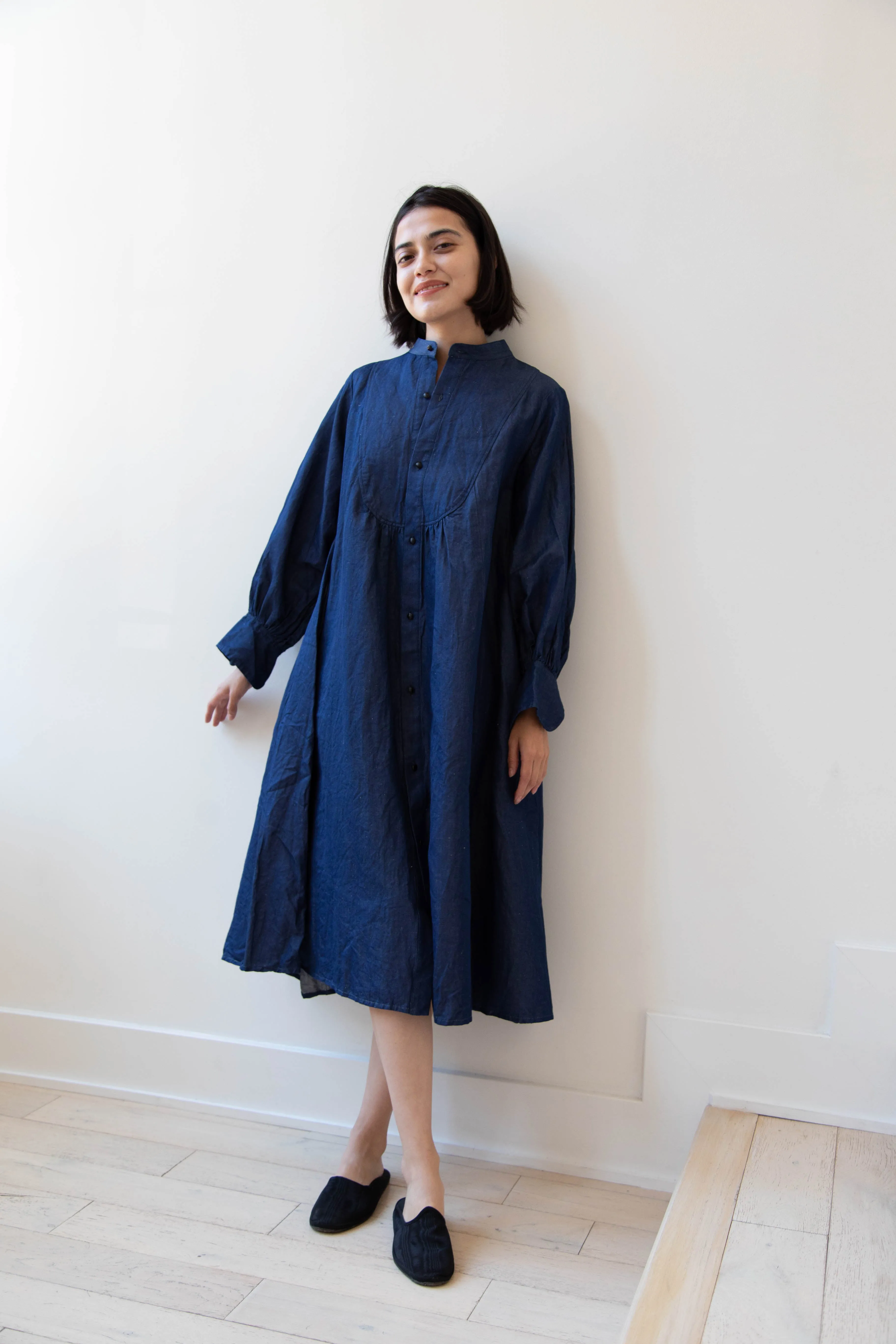 The Last Flower of the Afternoon | Indigo Shirt Dress