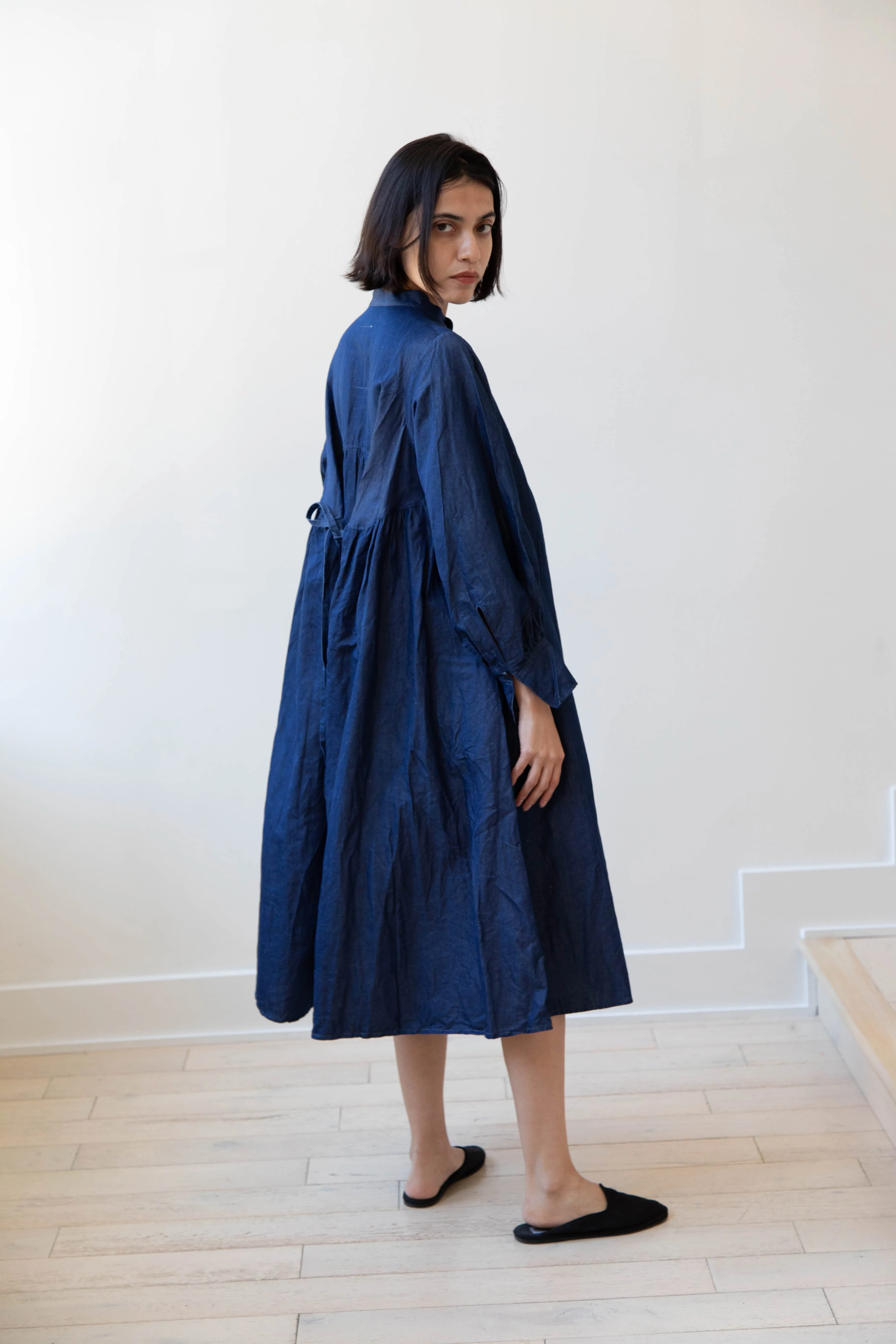 The Last Flower of the Afternoon | Indigo Shirt Dress