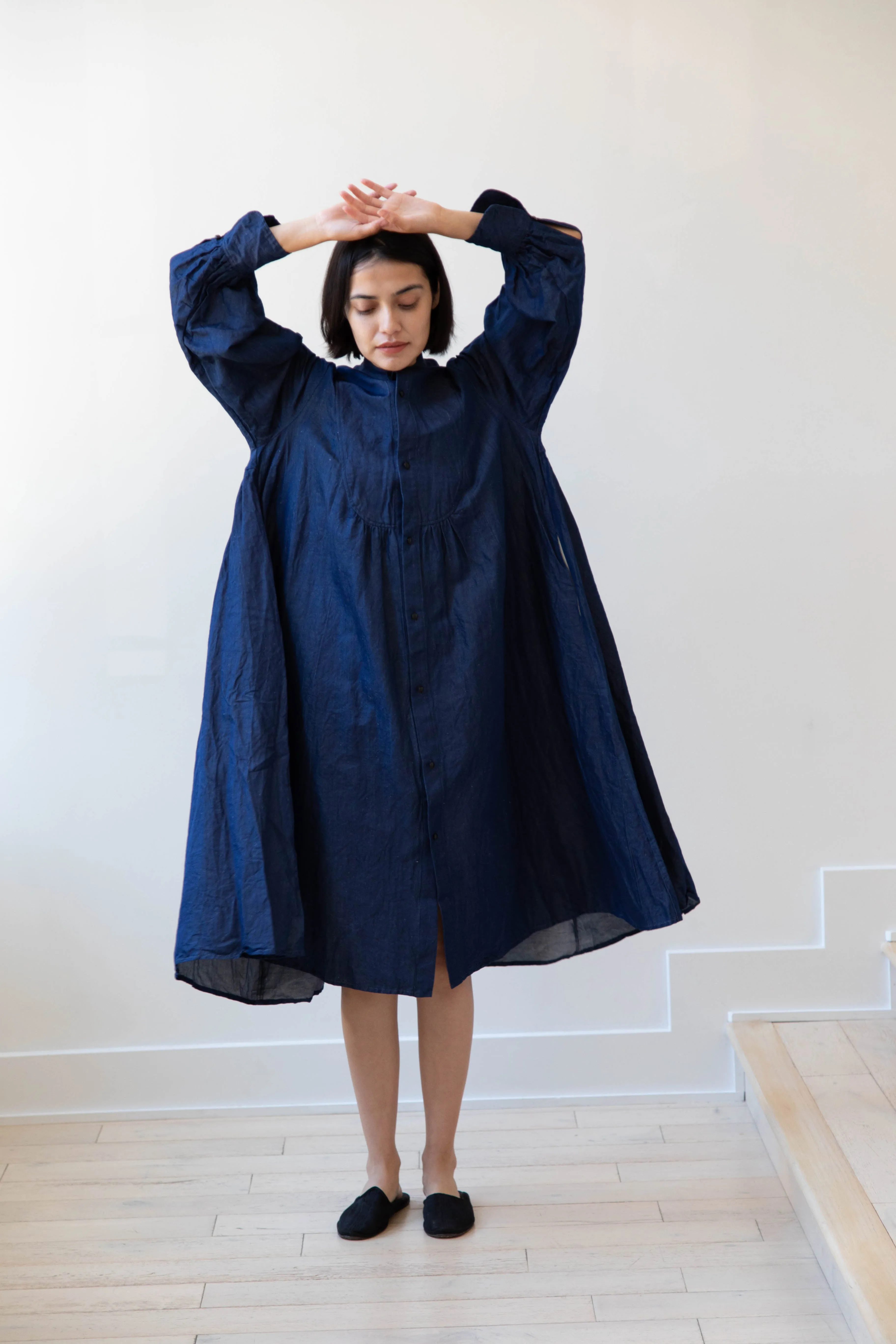 The Last Flower of the Afternoon | Indigo Shirt Dress
