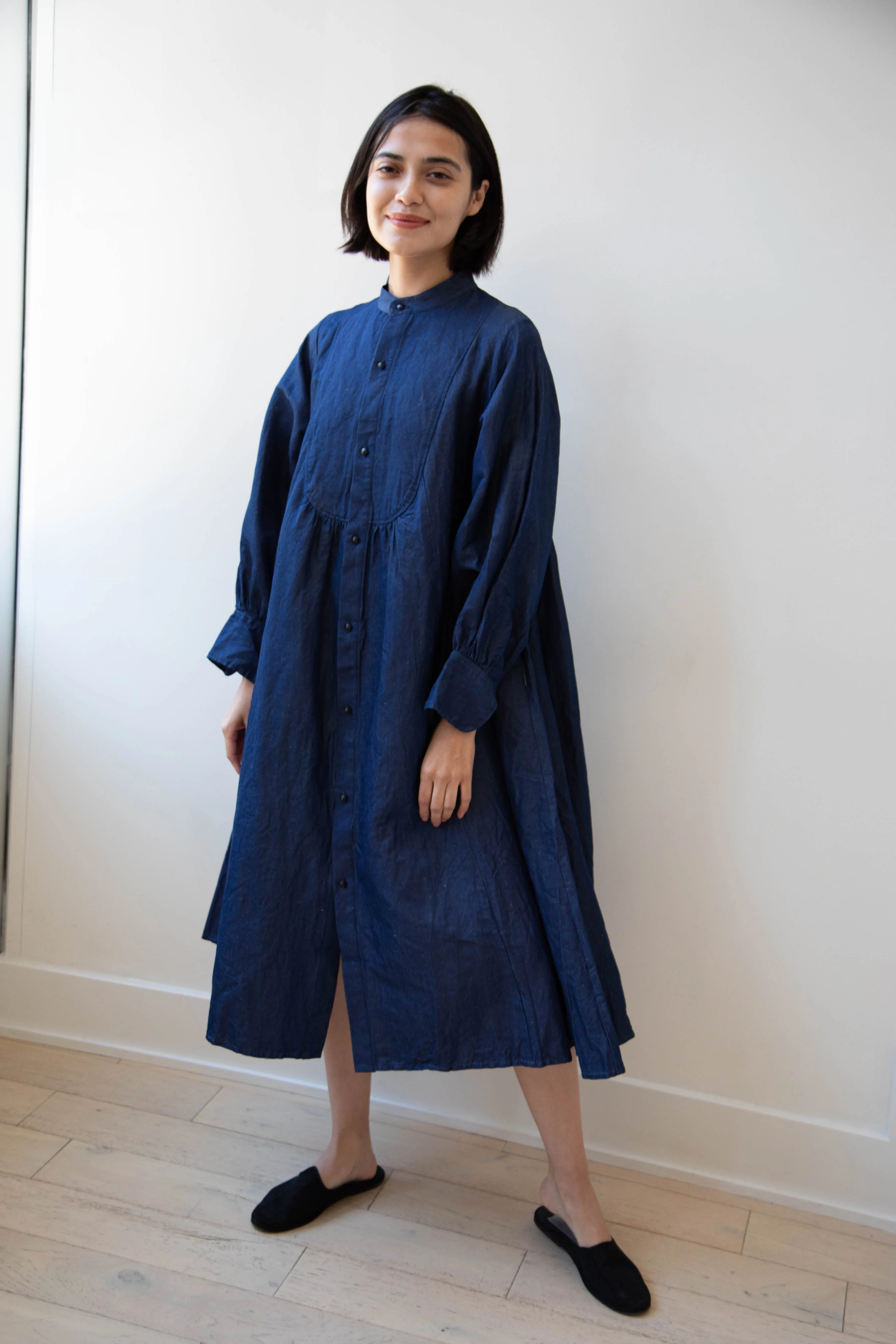 The Last Flower of the Afternoon | Indigo Shirt Dress
