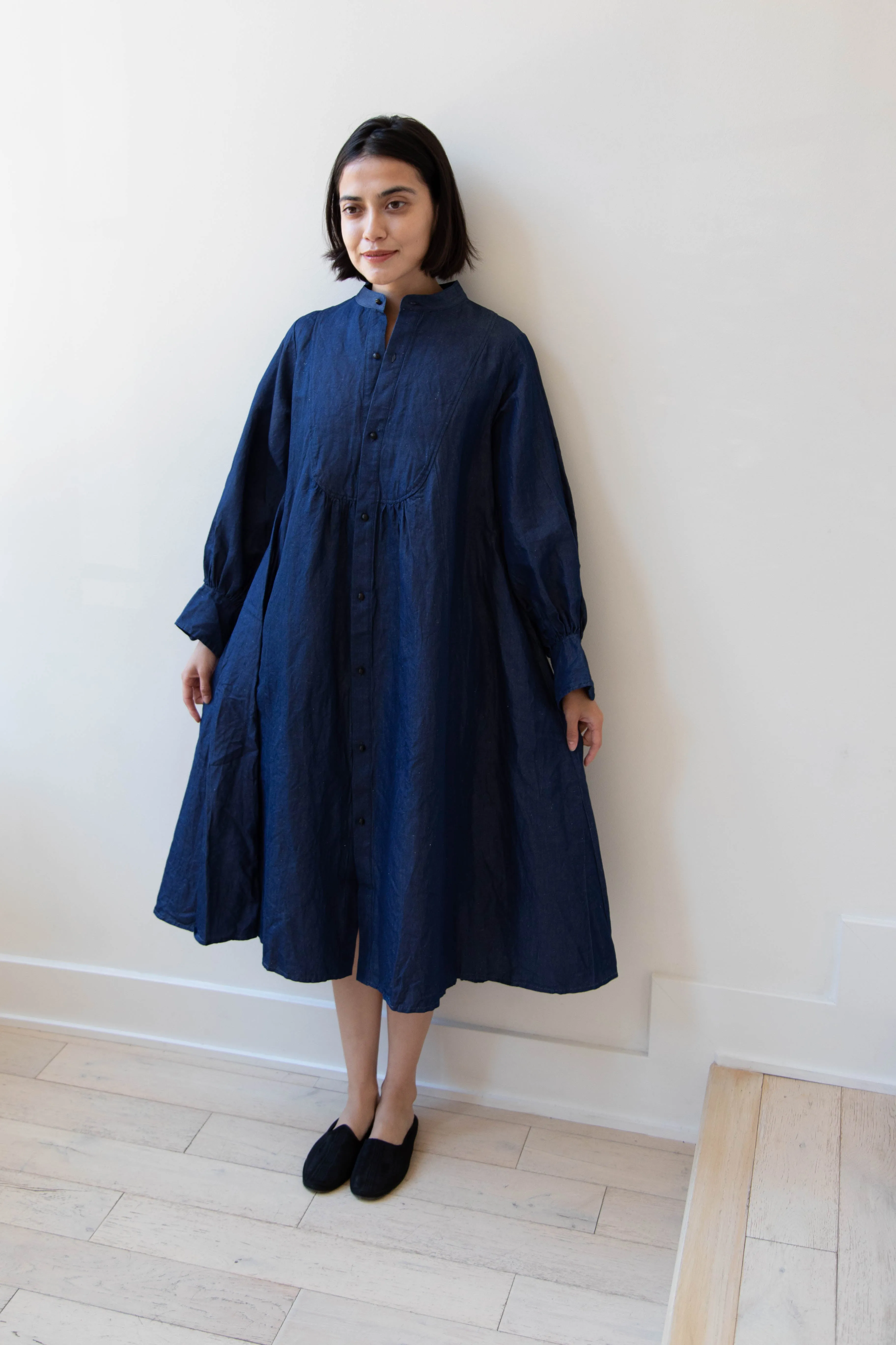 The Last Flower of the Afternoon | Indigo Shirt Dress