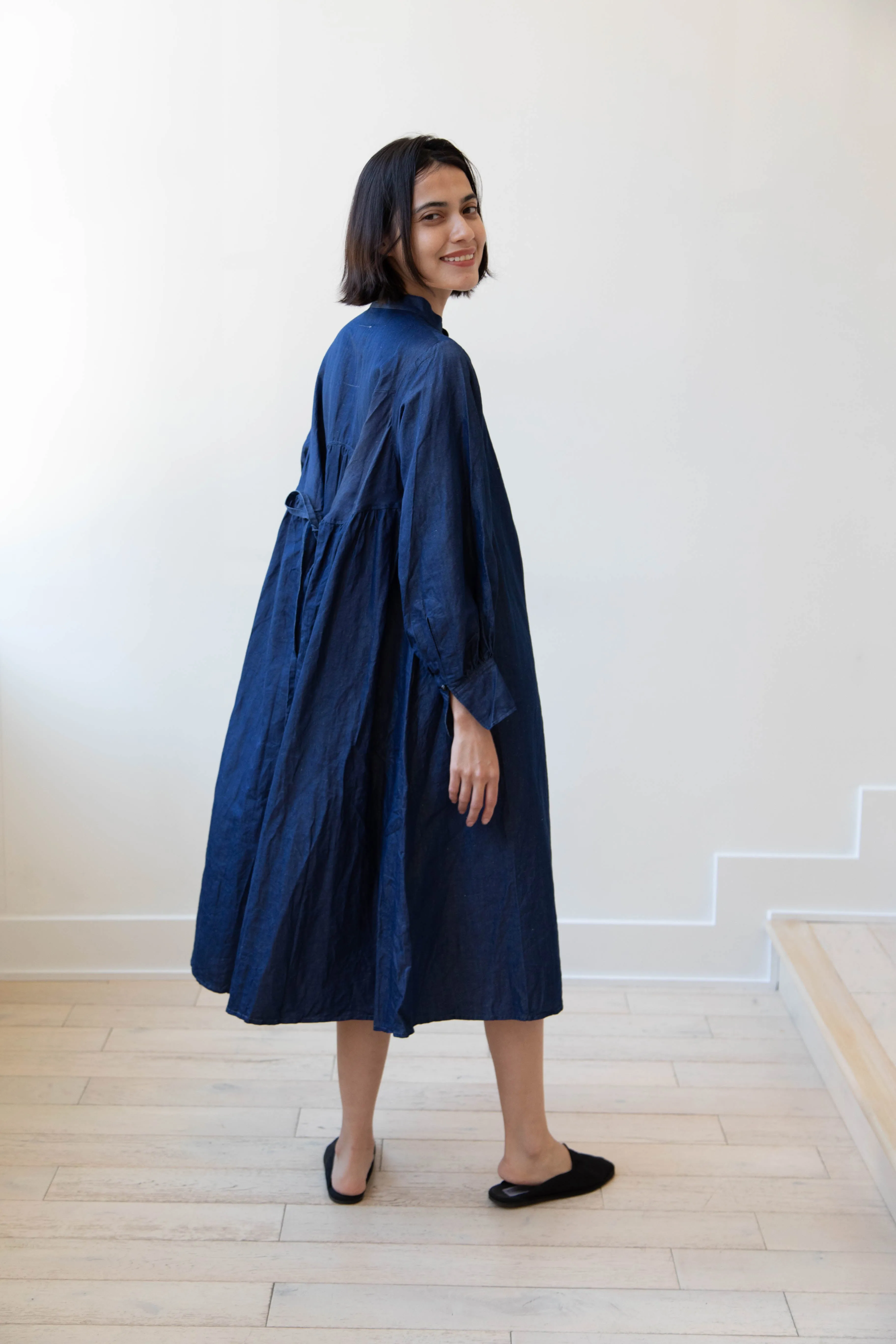 The Last Flower of the Afternoon | Indigo Shirt Dress