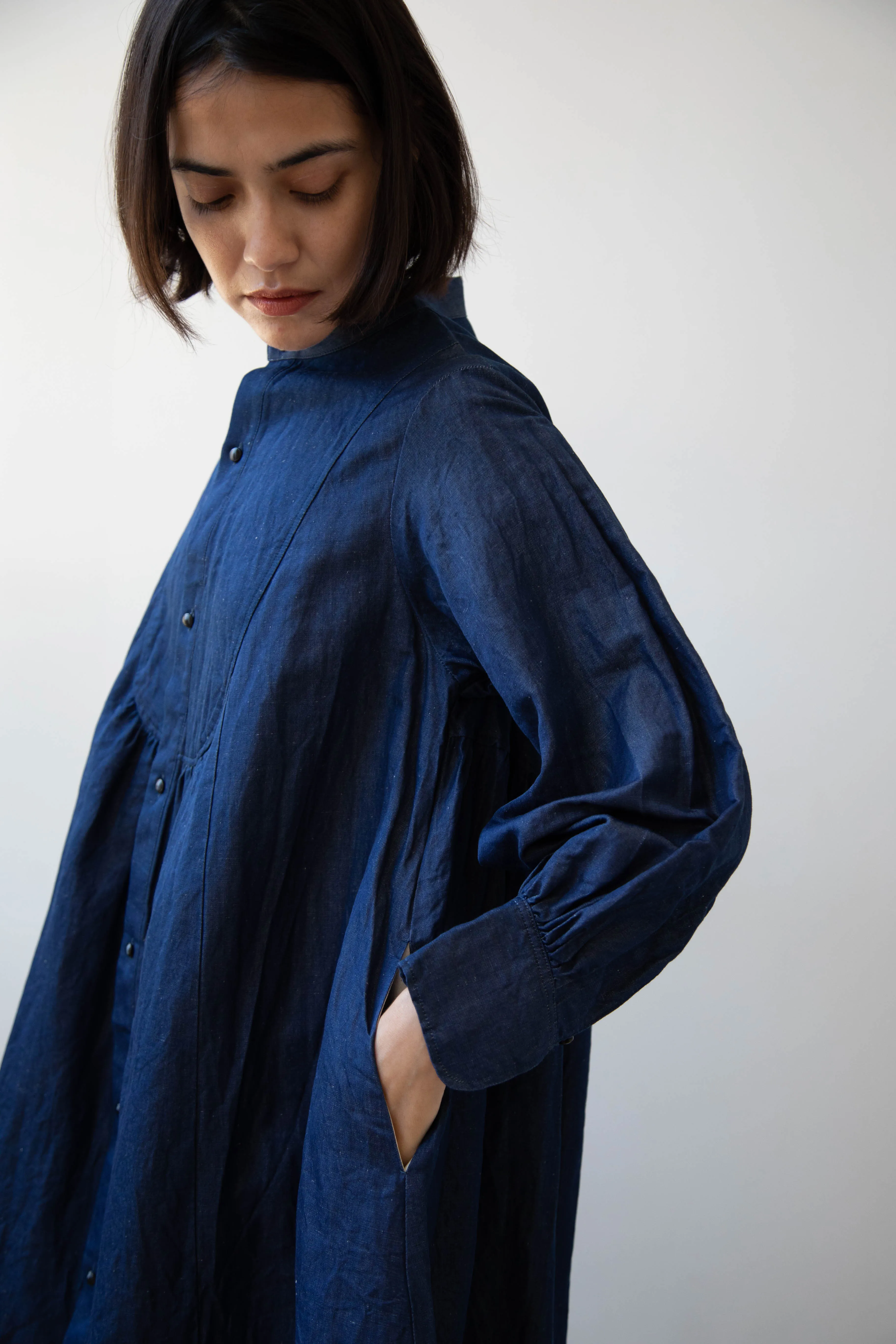 The Last Flower of the Afternoon | Indigo Shirt Dress