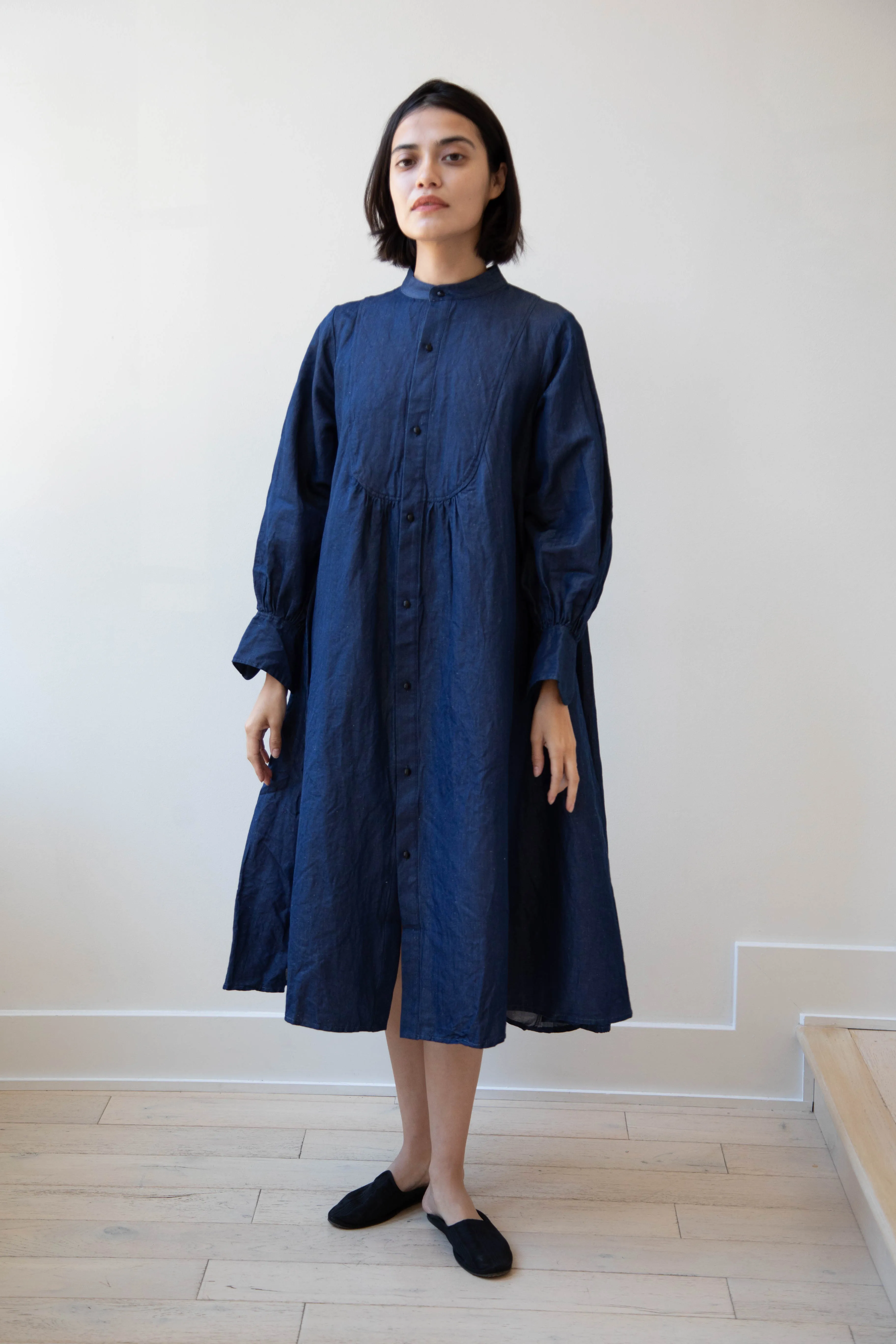 The Last Flower of the Afternoon | Indigo Shirt Dress