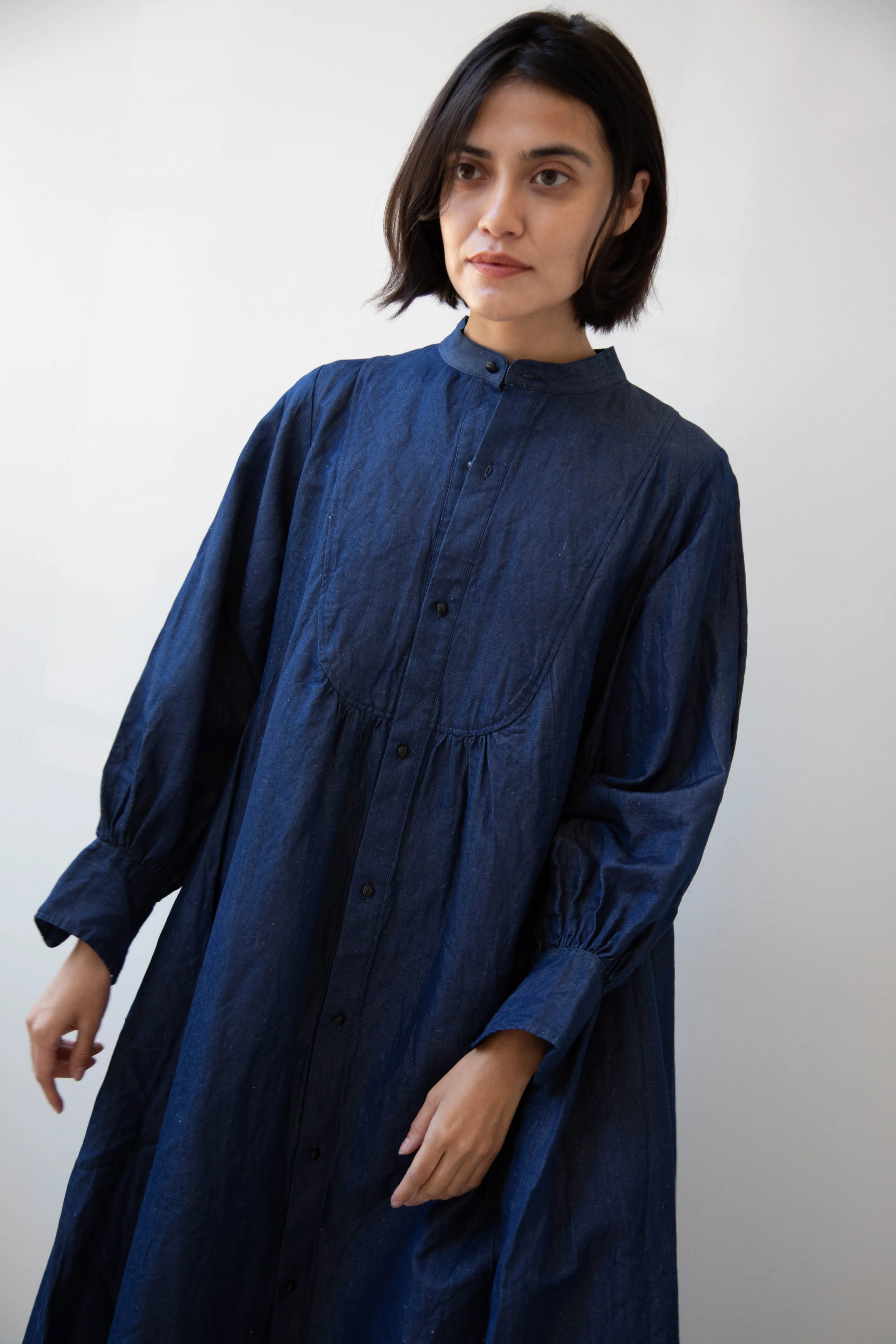 The Last Flower of the Afternoon | Indigo Shirt Dress