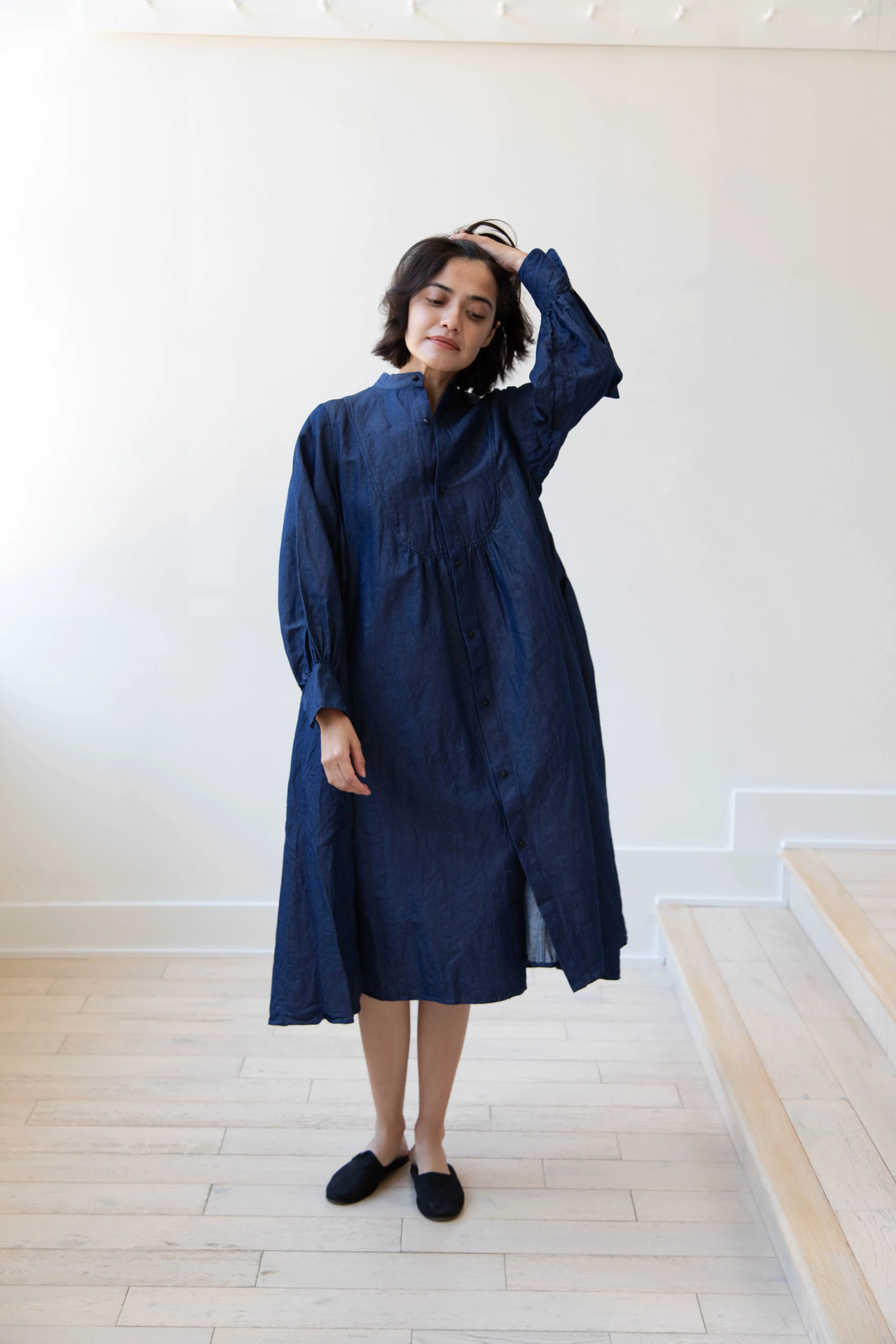 The Last Flower of the Afternoon | Indigo Shirt Dress