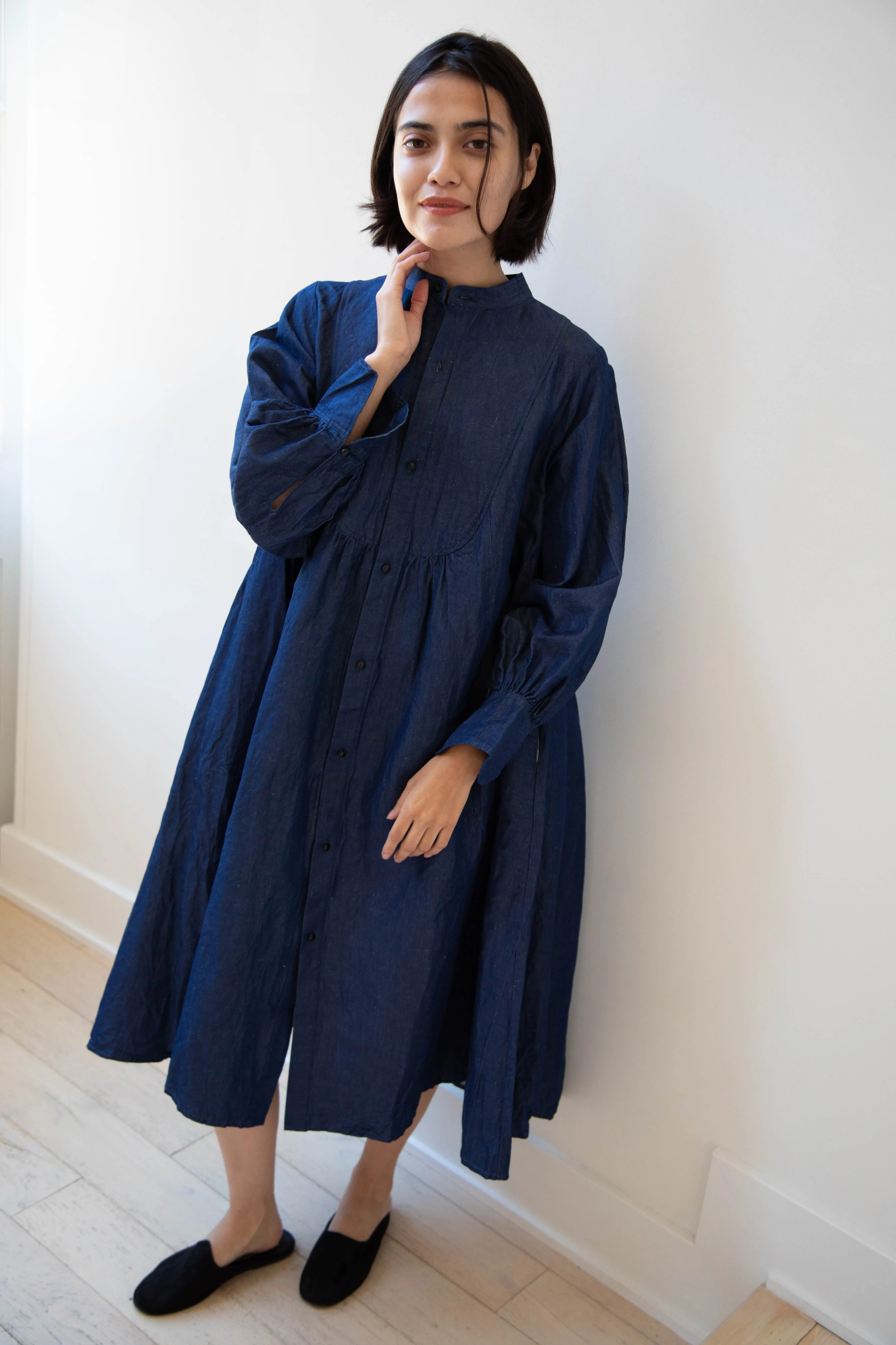 The Last Flower of the Afternoon | Indigo Shirt Dress