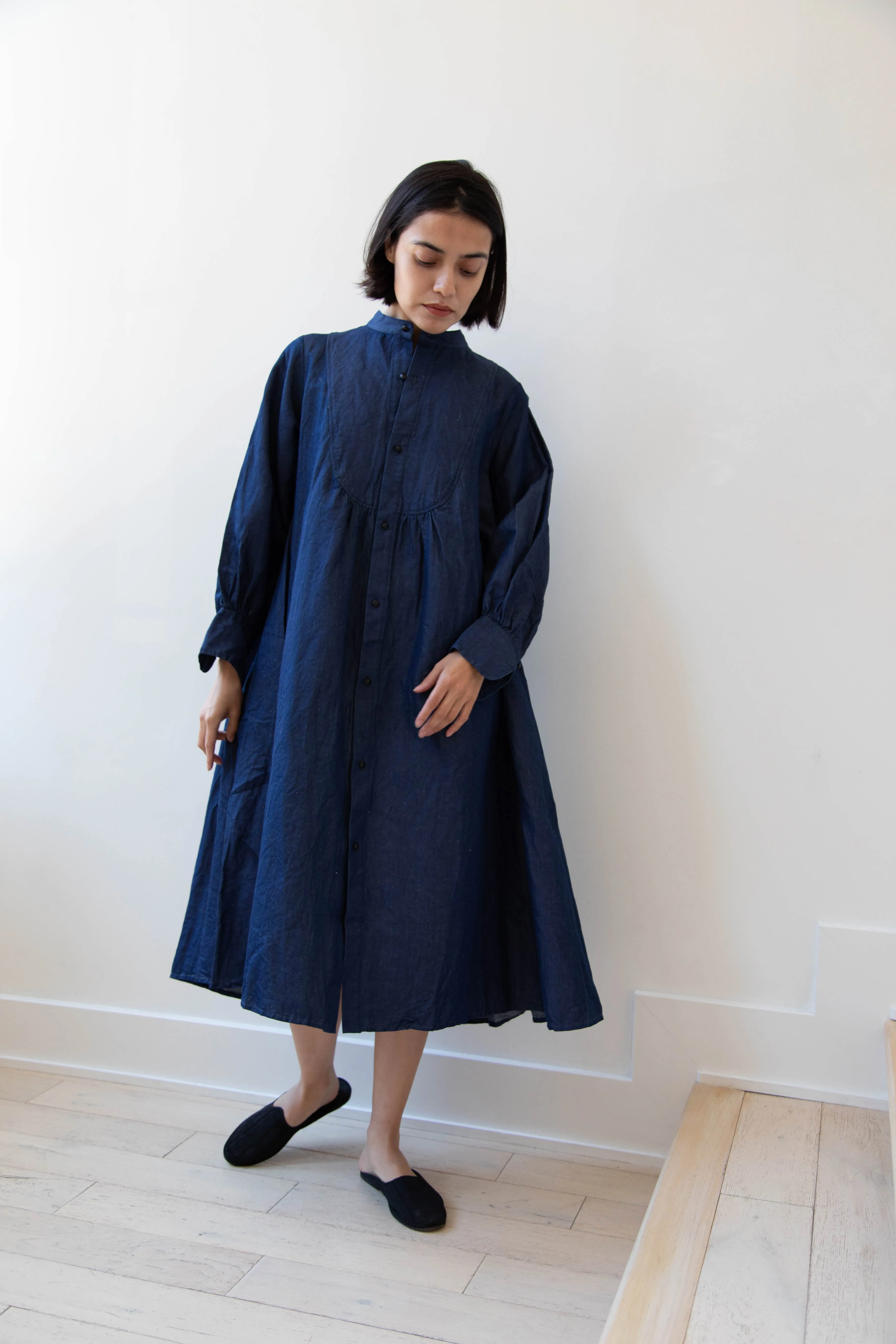 The Last Flower of the Afternoon | Indigo Shirt Dress