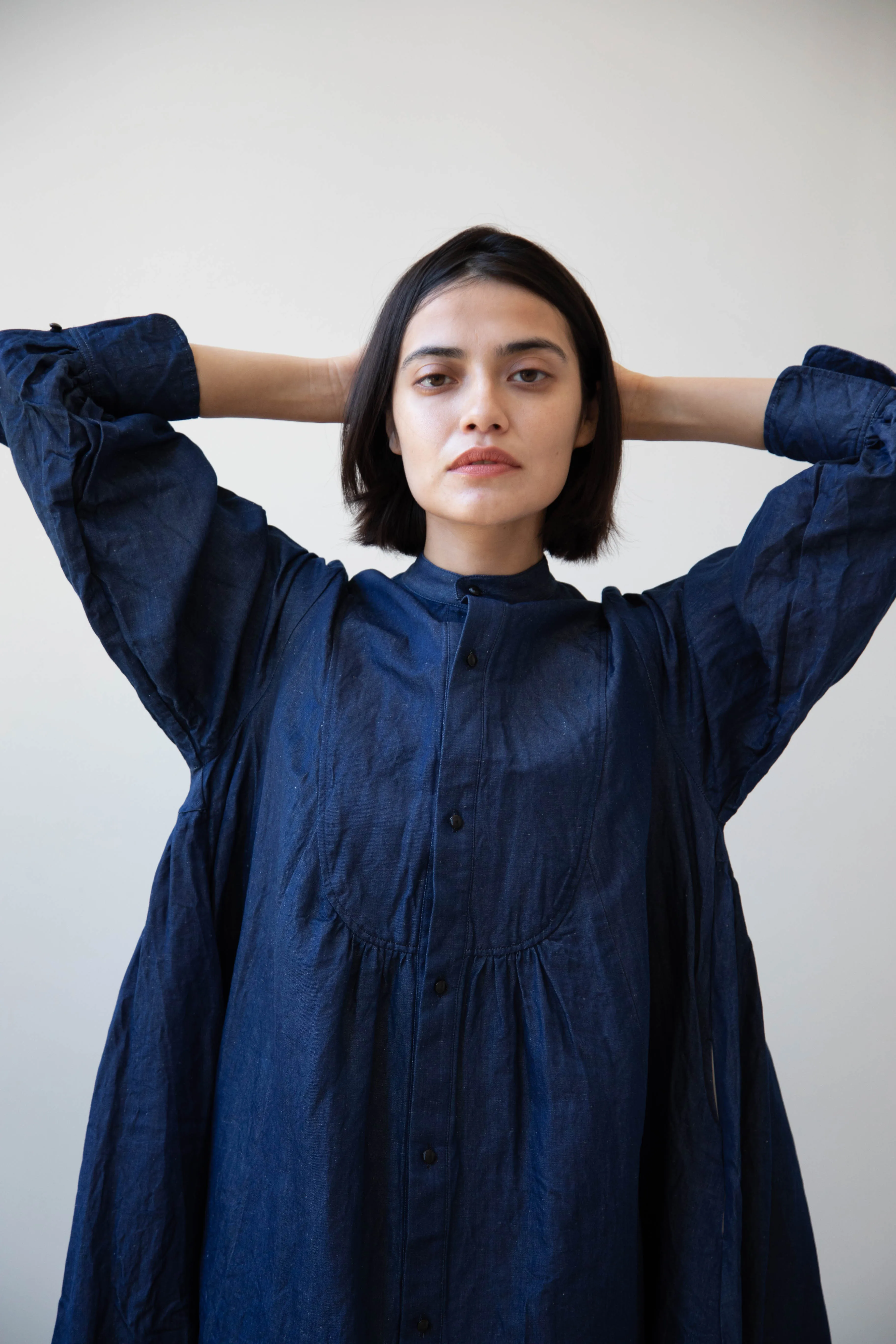 The Last Flower of the Afternoon | Indigo Shirt Dress