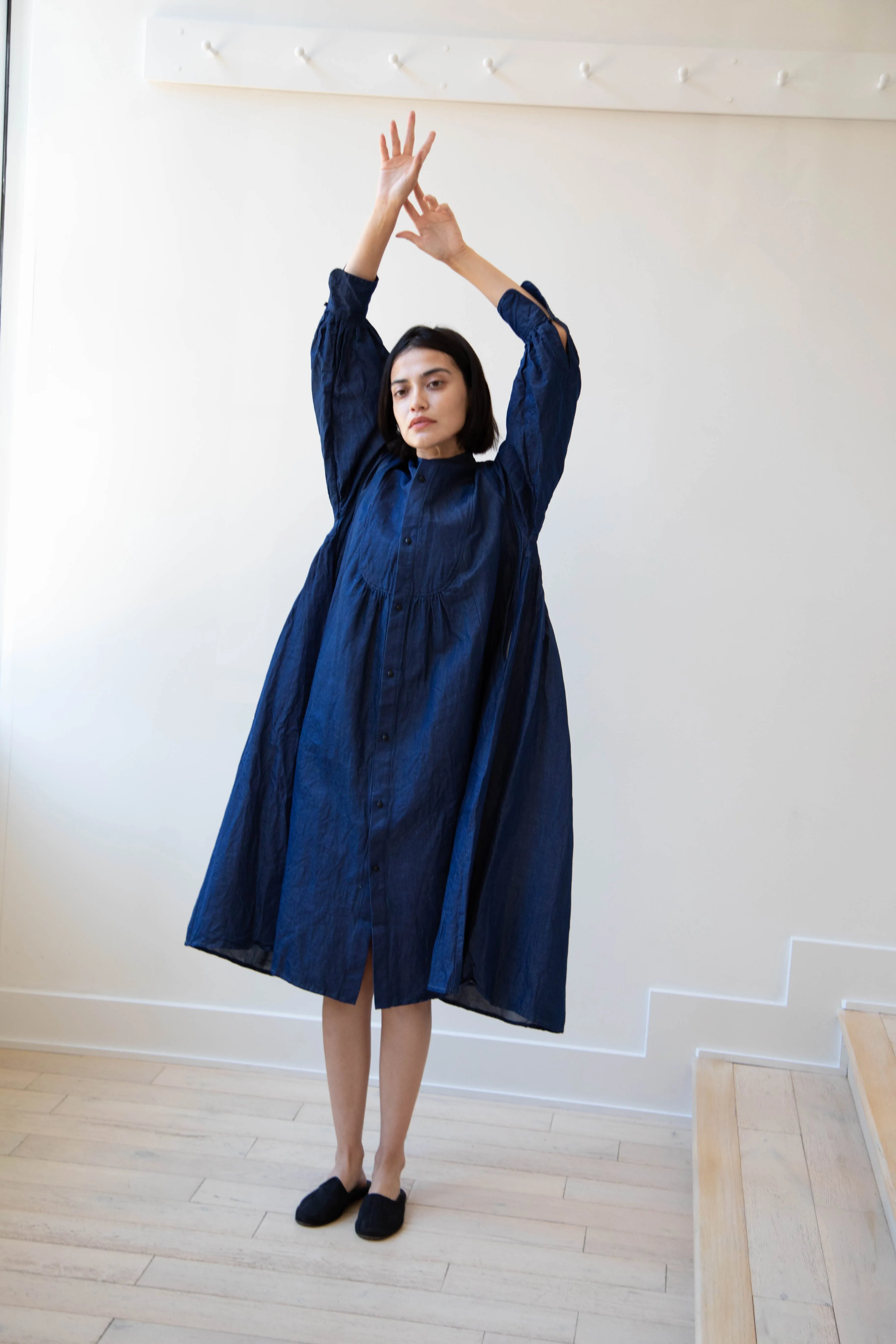 The Last Flower of the Afternoon | Indigo Shirt Dress