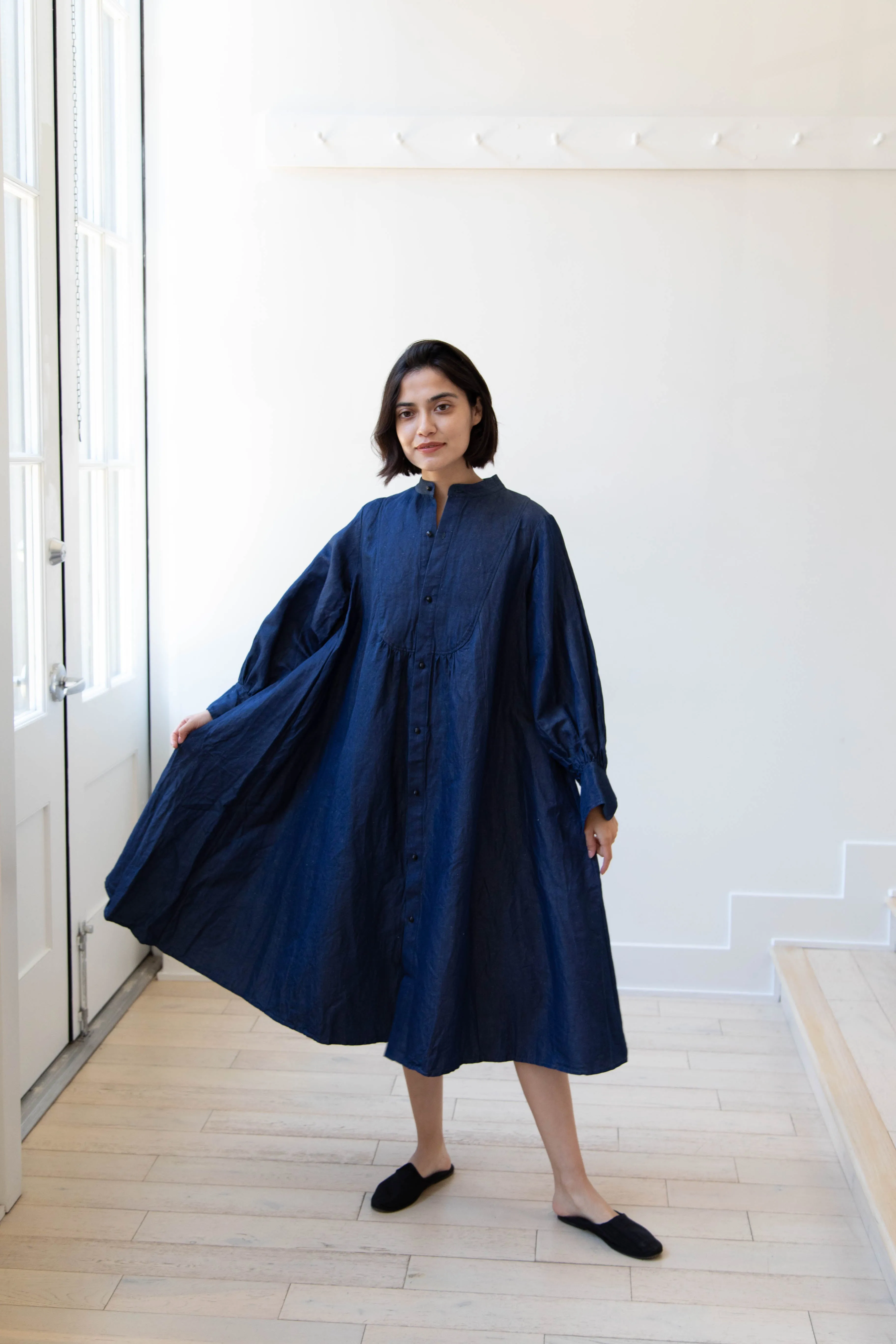 The Last Flower of the Afternoon | Indigo Shirt Dress