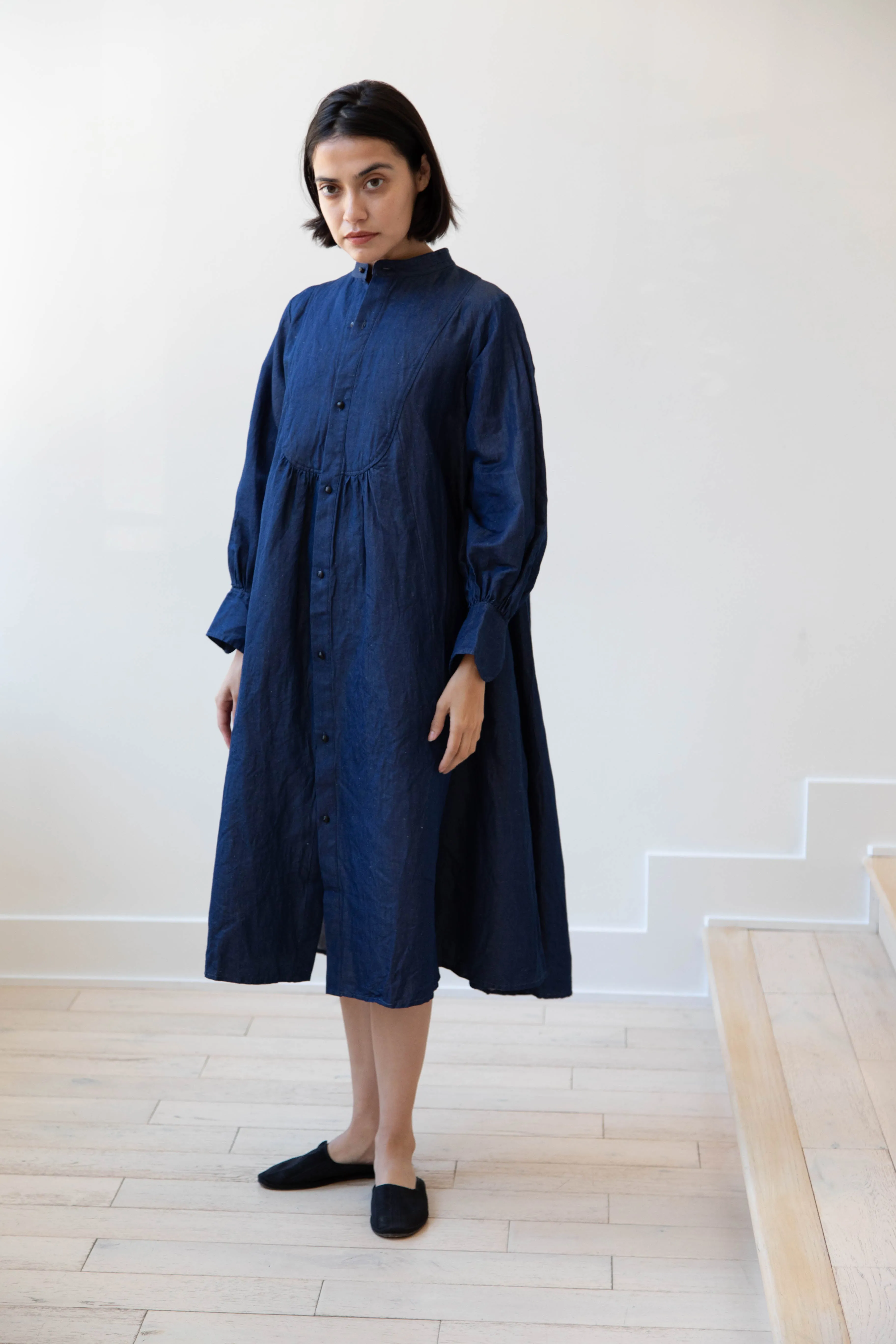 The Last Flower of the Afternoon | Indigo Shirt Dress