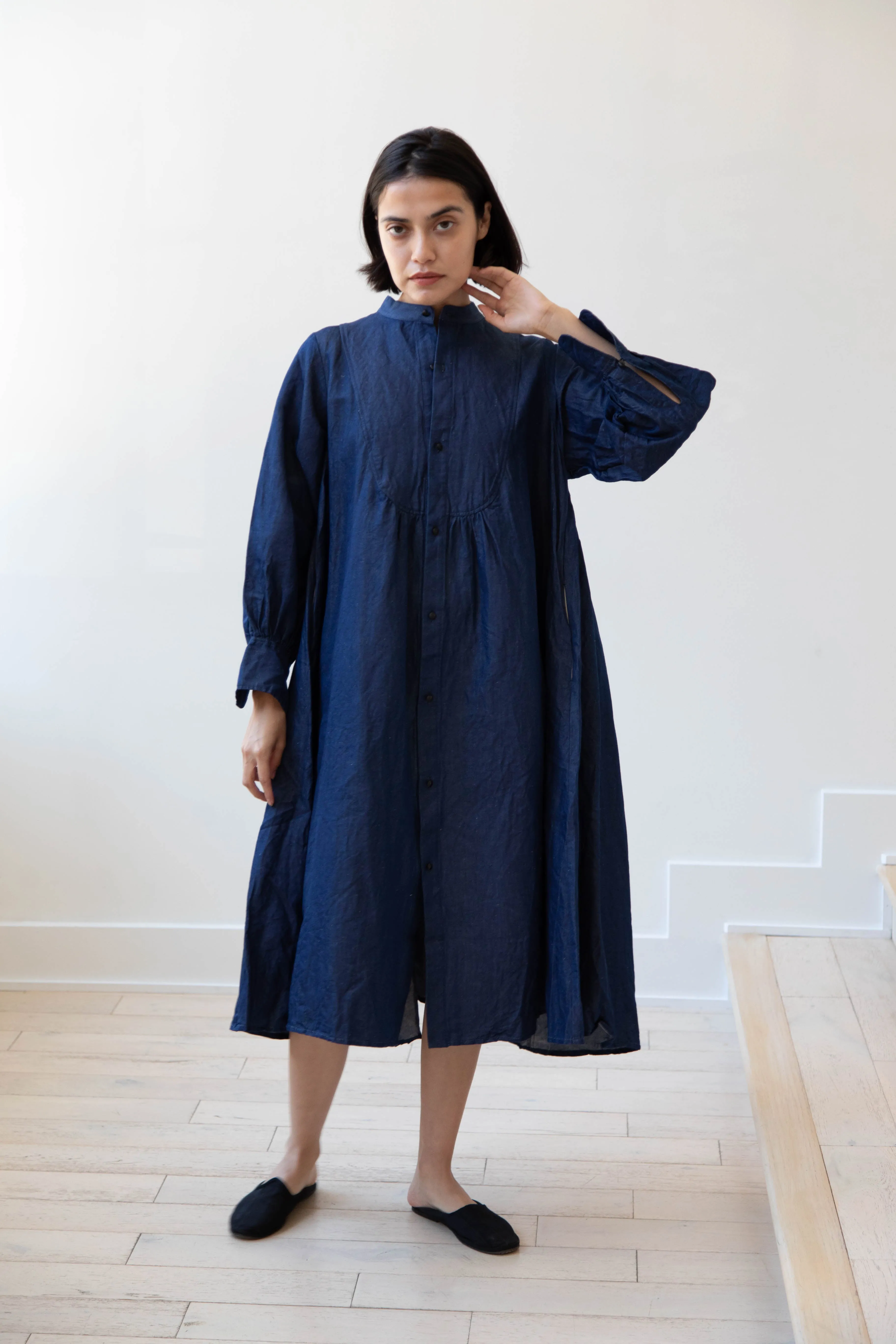The Last Flower of the Afternoon | Indigo Shirt Dress