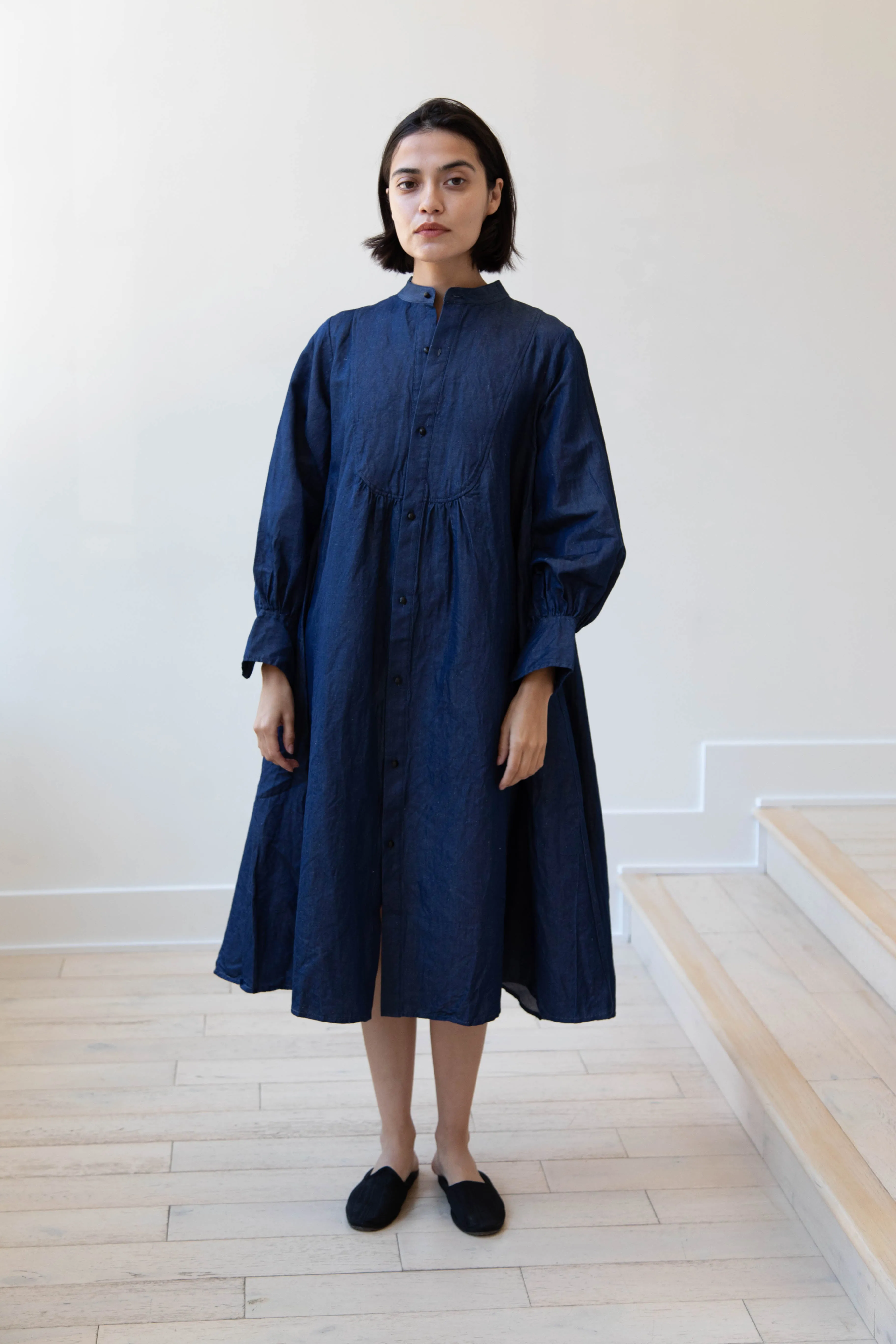 The Last Flower of the Afternoon | Indigo Shirt Dress
