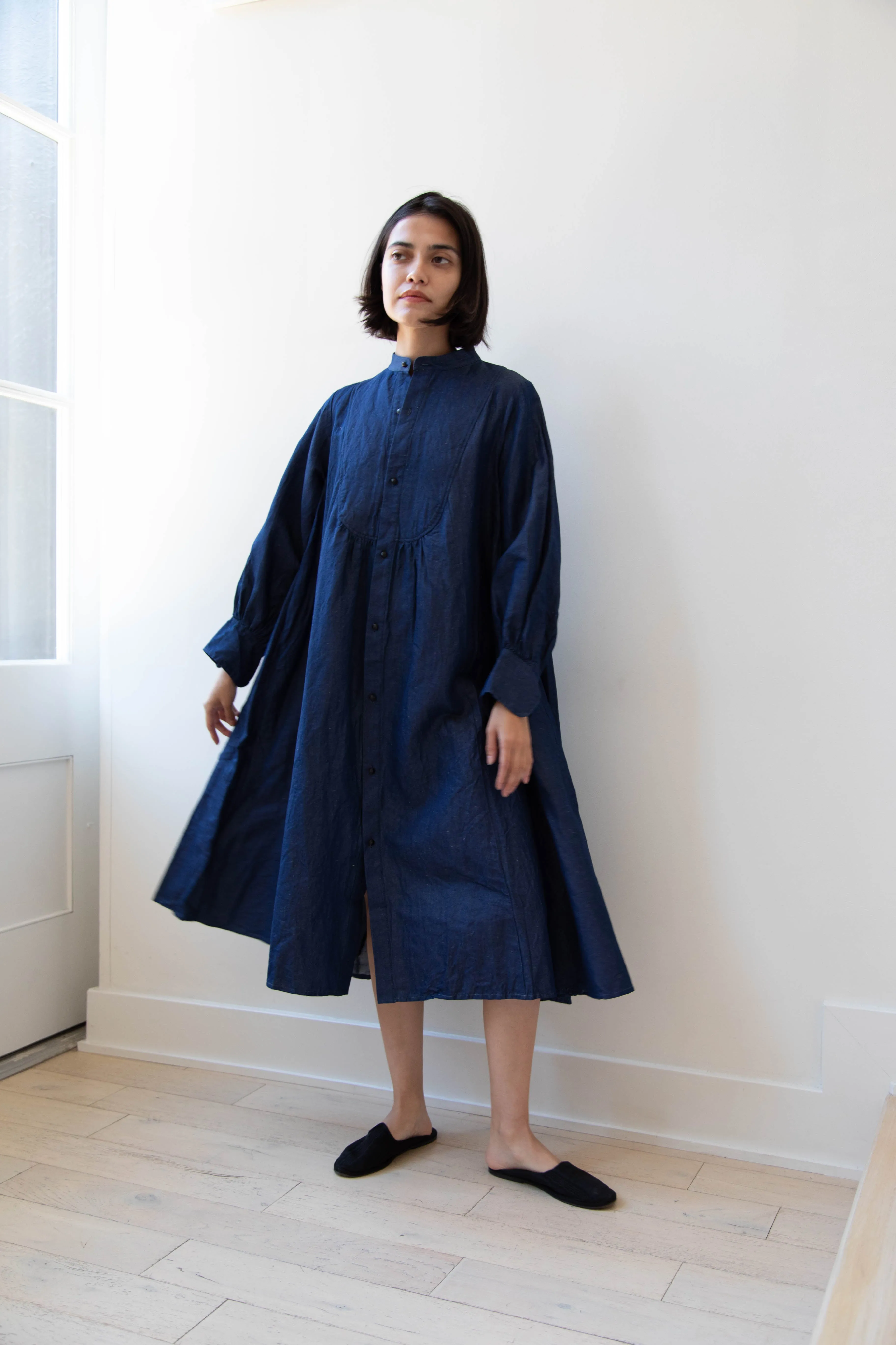 The Last Flower of the Afternoon | Indigo Shirt Dress