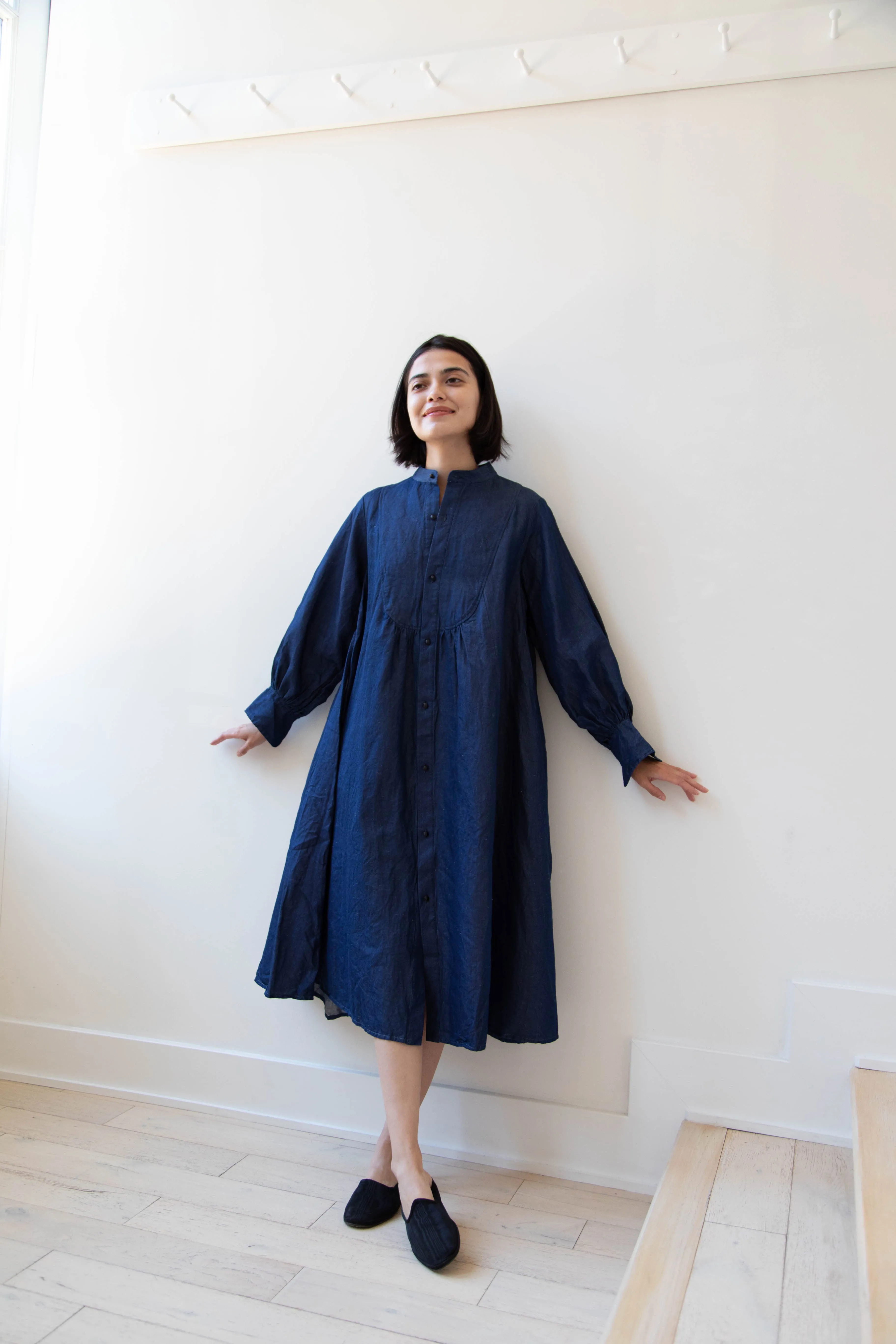 The Last Flower of the Afternoon | Indigo Shirt Dress