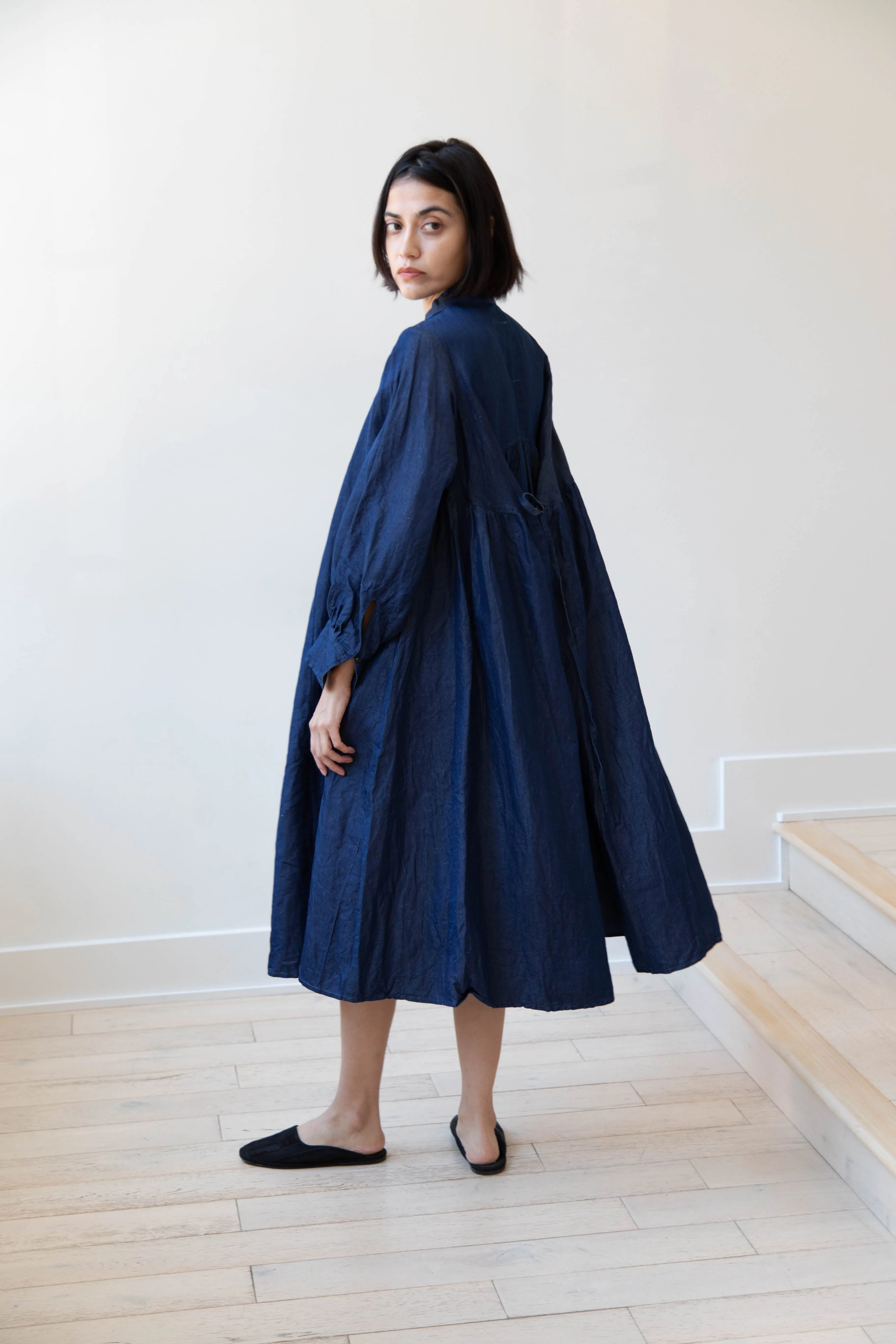 The Last Flower of the Afternoon | Indigo Shirt Dress