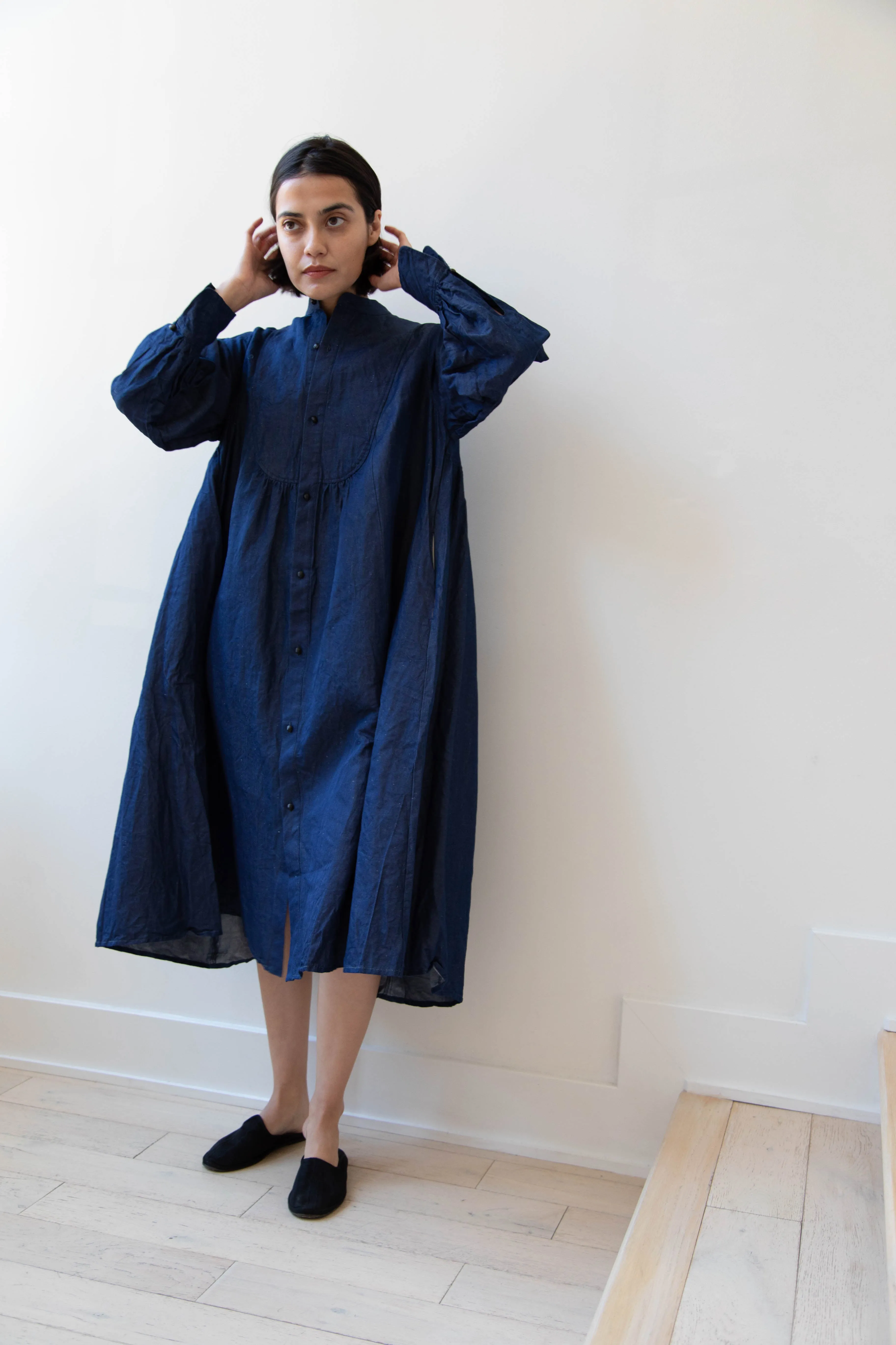The Last Flower of the Afternoon | Indigo Shirt Dress