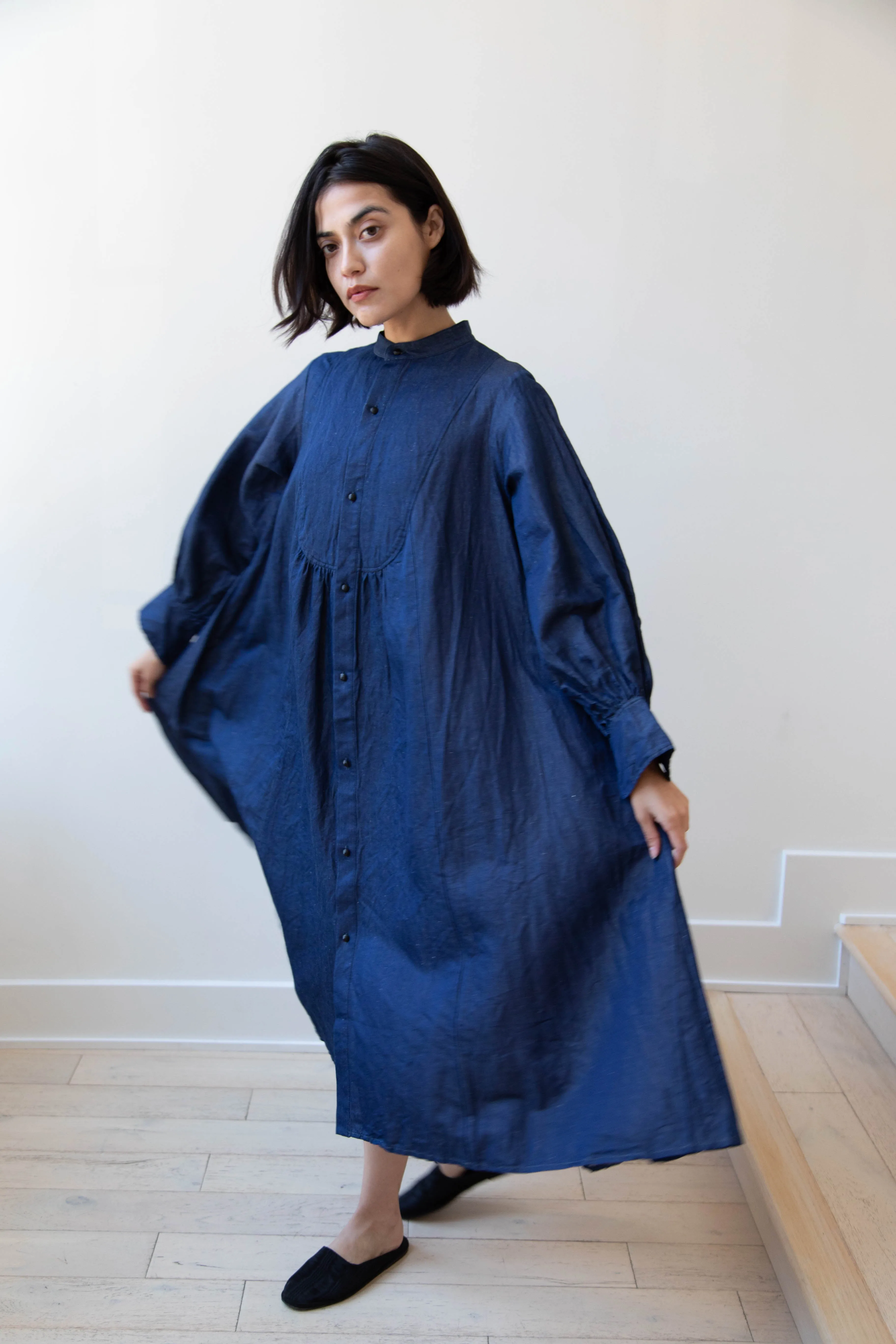 The Last Flower of the Afternoon | Indigo Shirt Dress