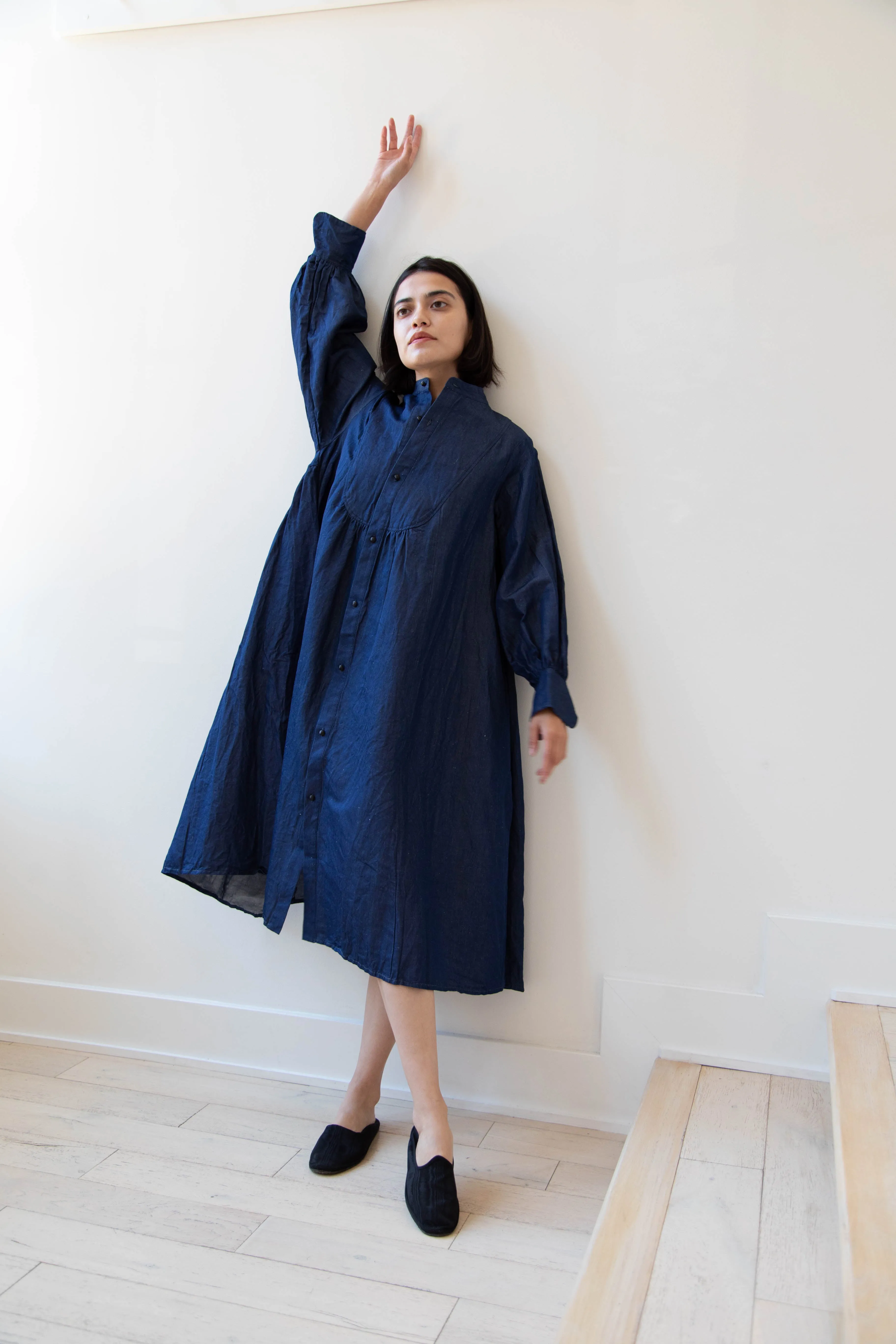 The Last Flower of the Afternoon | Indigo Shirt Dress