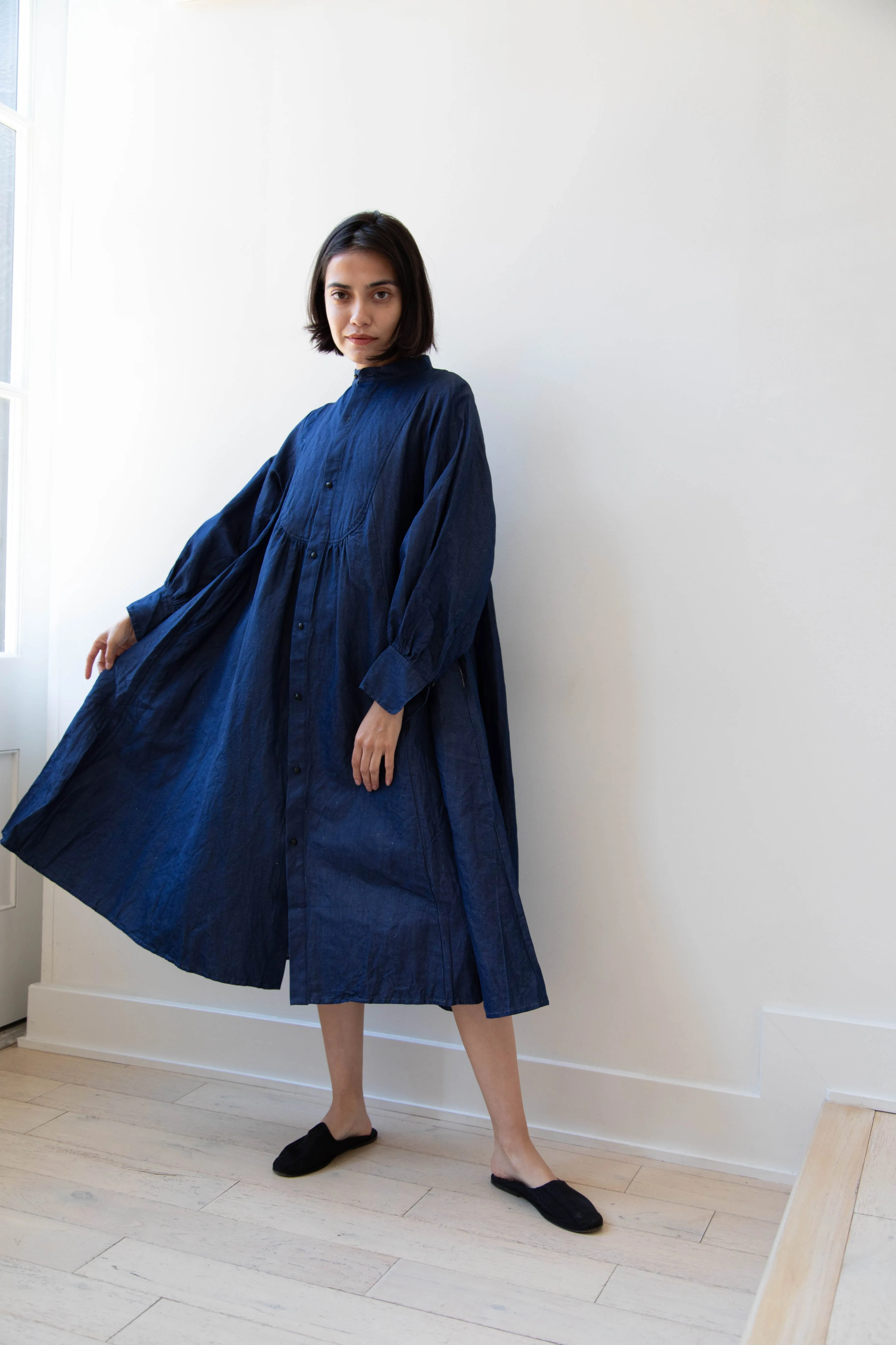 The Last Flower of the Afternoon | Indigo Shirt Dress