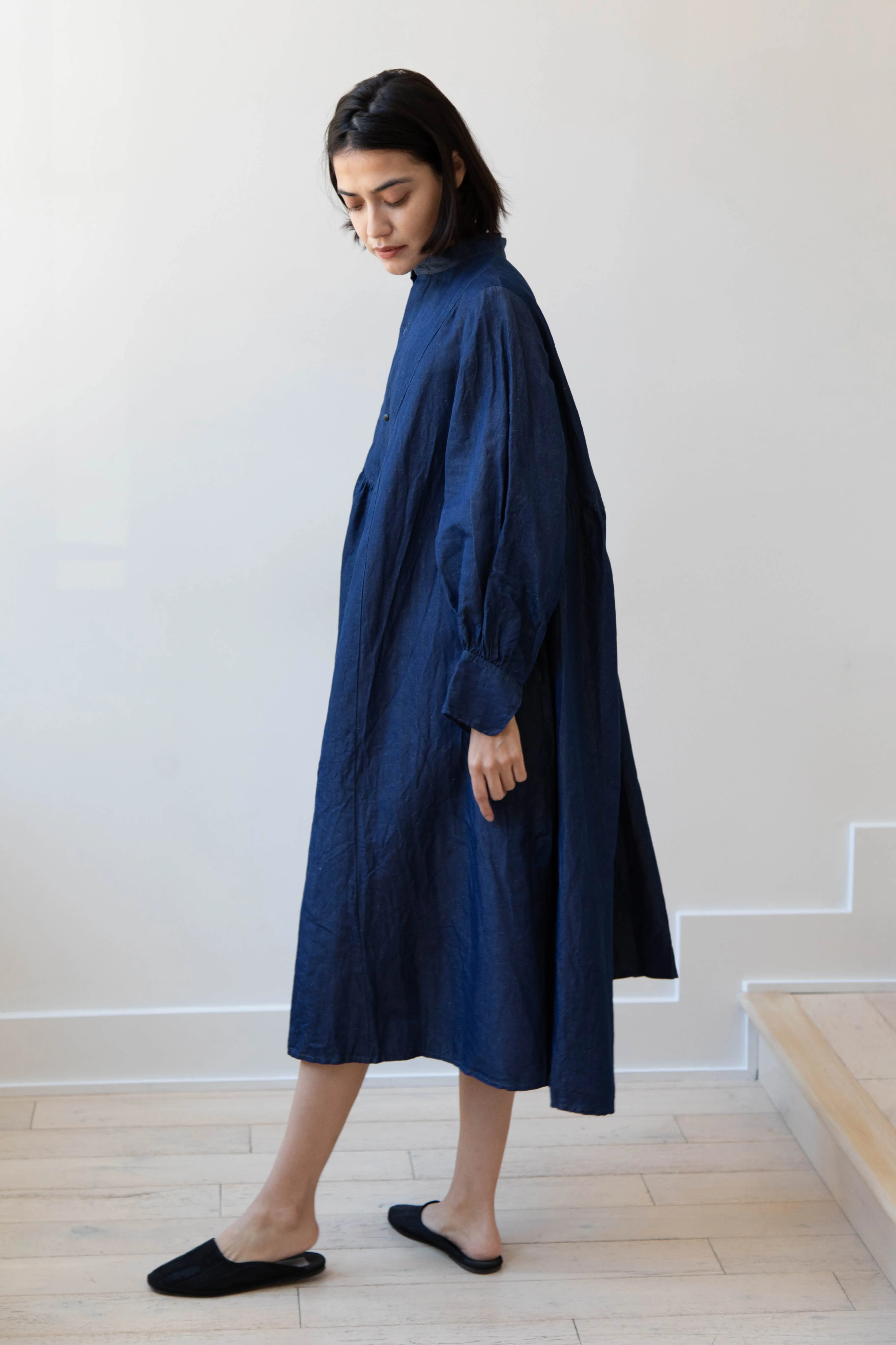 The Last Flower of the Afternoon | Indigo Shirt Dress