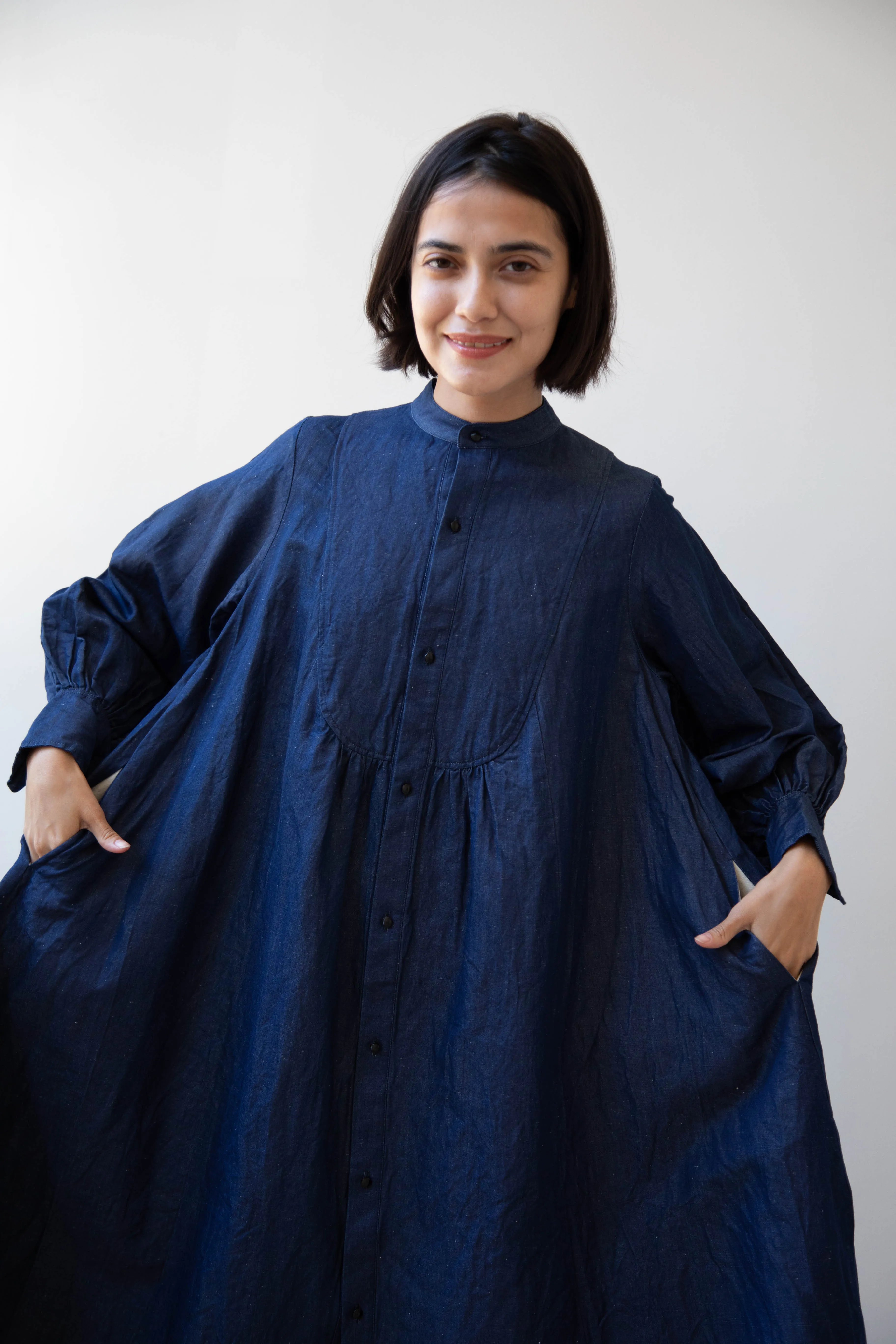 The Last Flower of the Afternoon | Indigo Shirt Dress