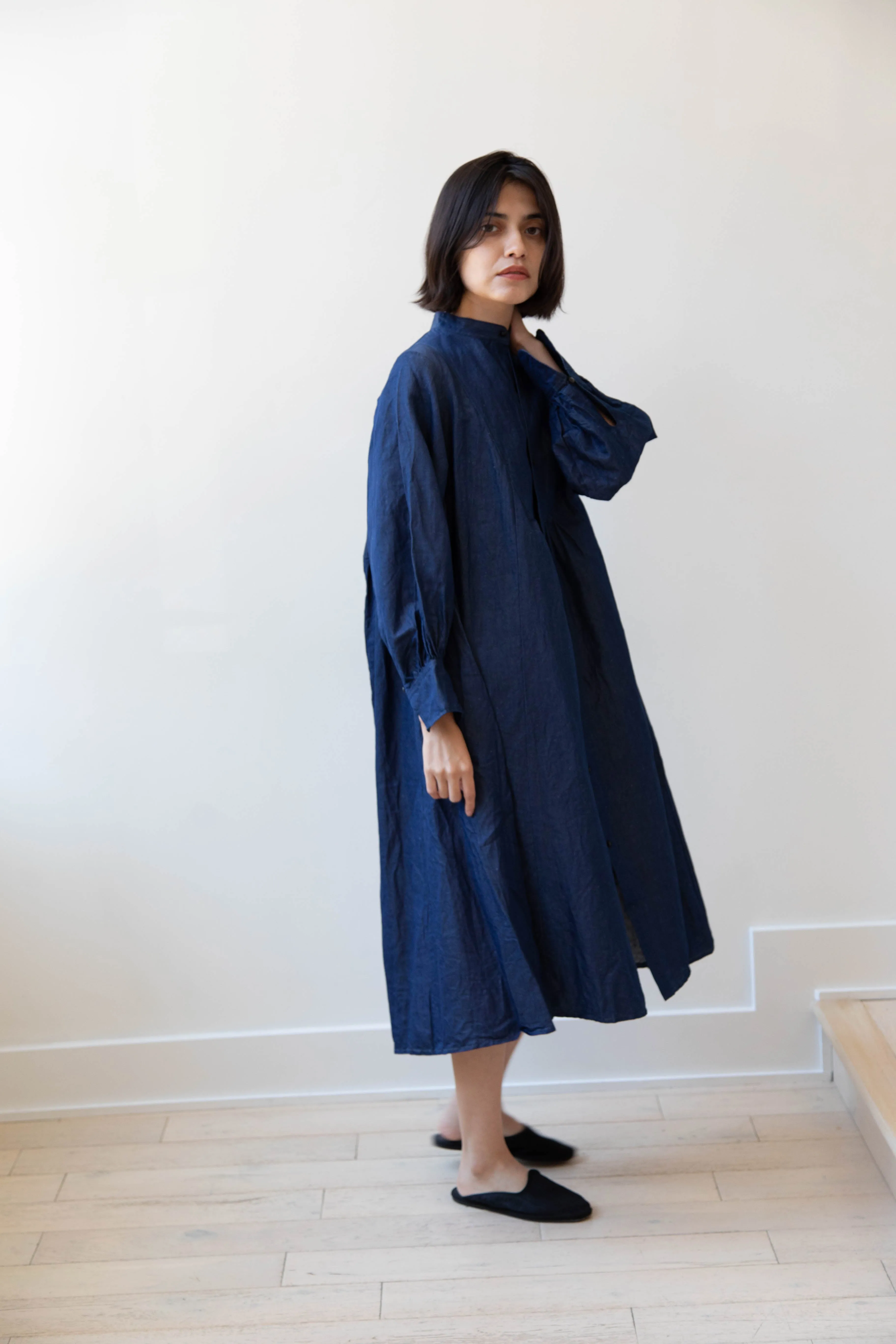 The Last Flower of the Afternoon | Indigo Shirt Dress