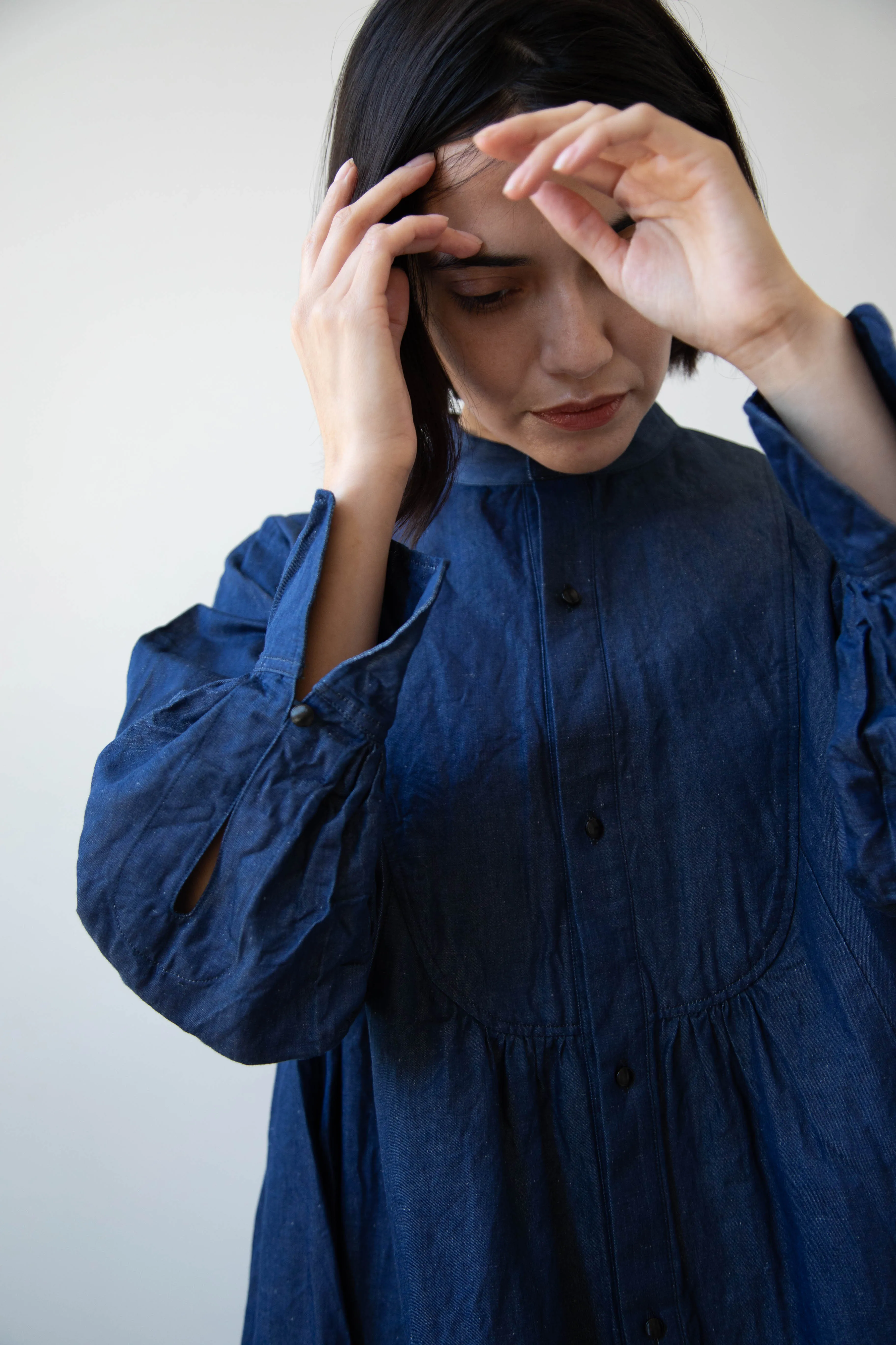 The Last Flower of the Afternoon | Indigo Shirt Dress