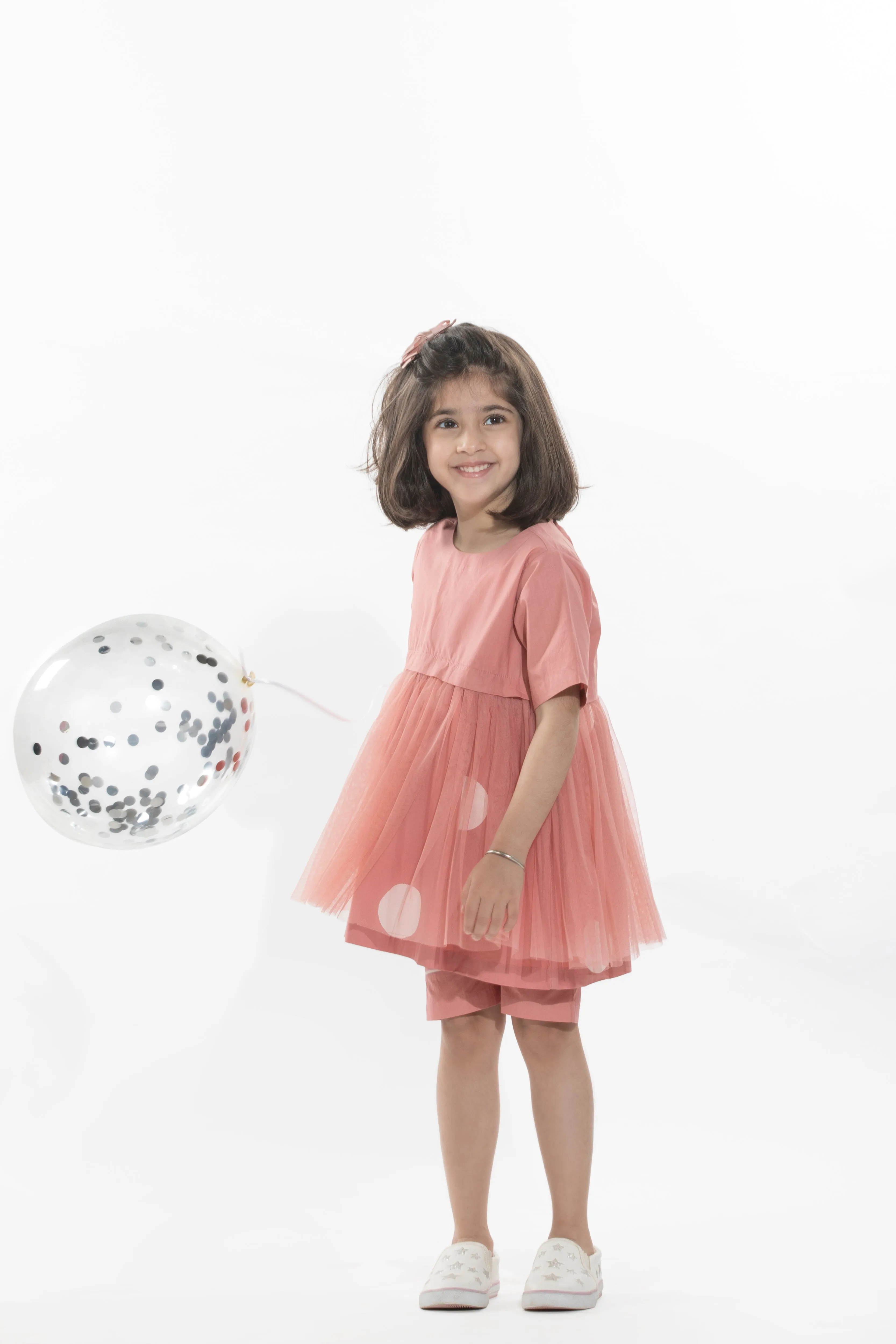 Three  I   Yoke Dress Co-Ord Dress Cotton Poplin  Soft Net  I  Shorts Cotton Poplin