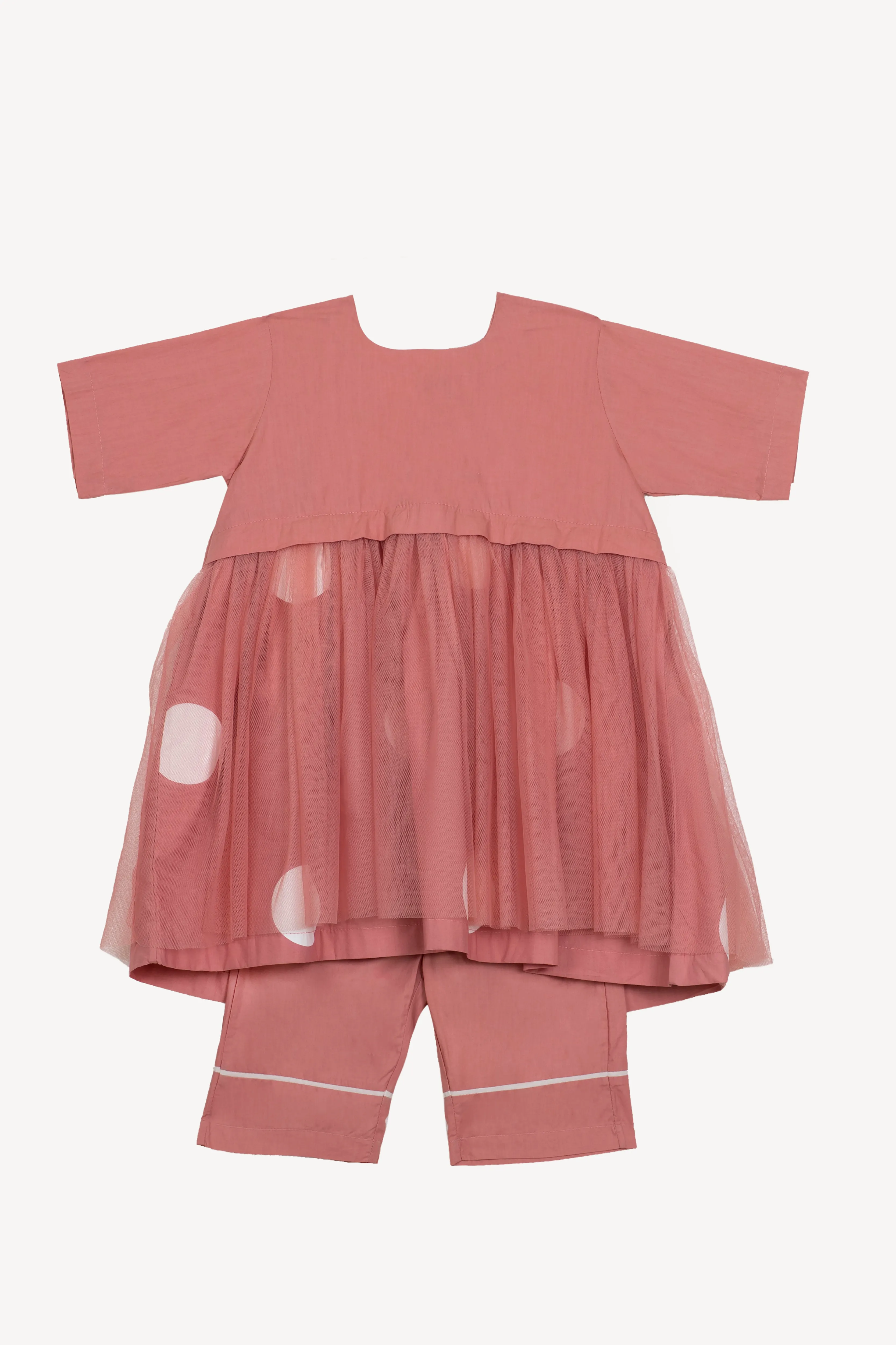Three  I   Yoke Dress Co-Ord Dress Cotton Poplin  Soft Net  I  Shorts Cotton Poplin