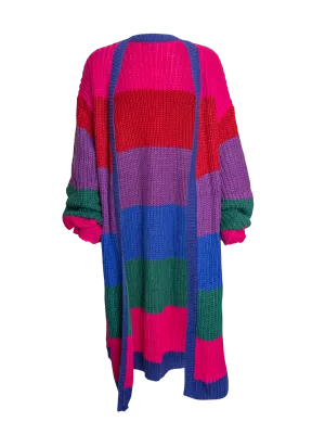 Tony Striped Open Front Cardigan (Oversized)
