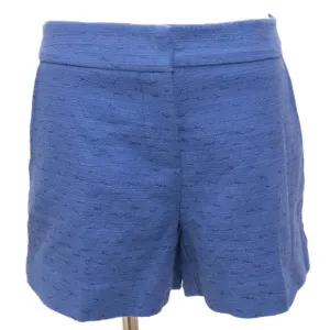 Trina Turk Blue Cotton Blend Textured Trouser Shorts Size 6