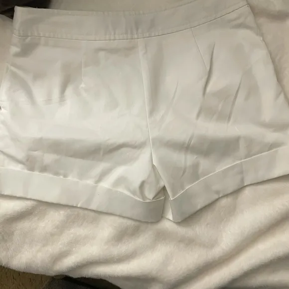 Trina Turk White Pleated Shorts