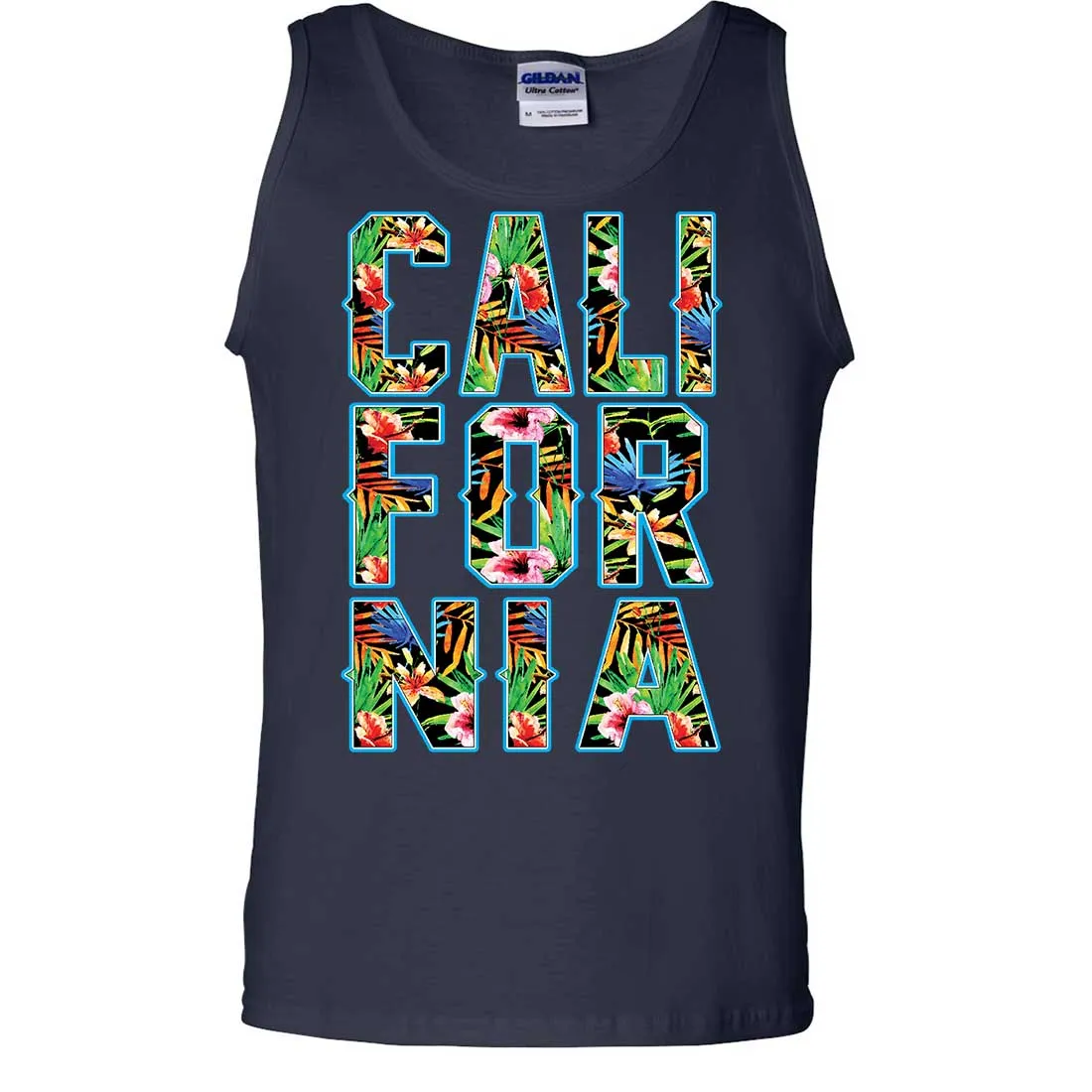 Tropical California Floral Print Asst Colors Tank Top