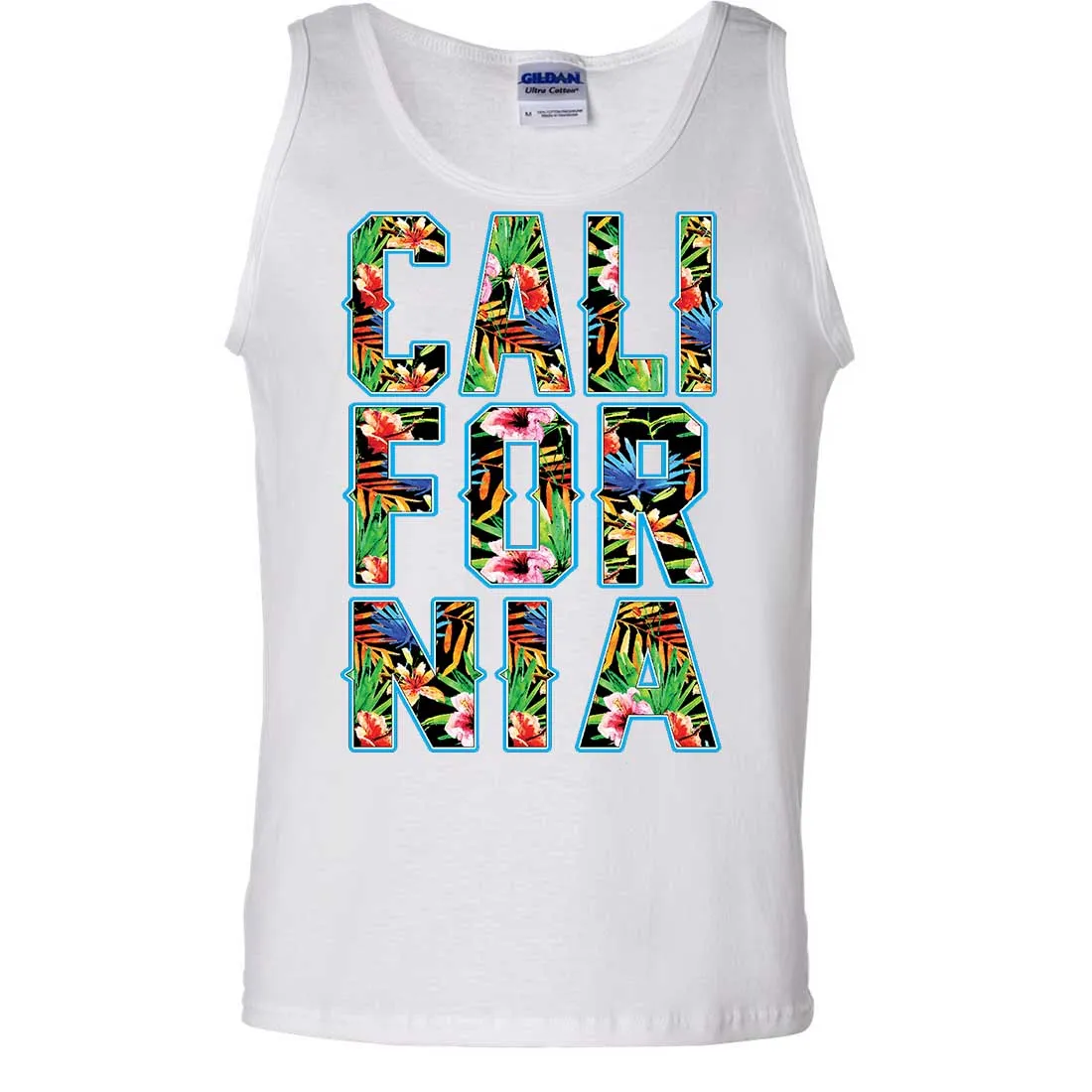 Tropical California Floral Print Asst Colors Tank Top